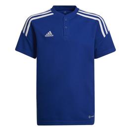 adidas Kiton short-sleeve side-stripe polo shirt Blau