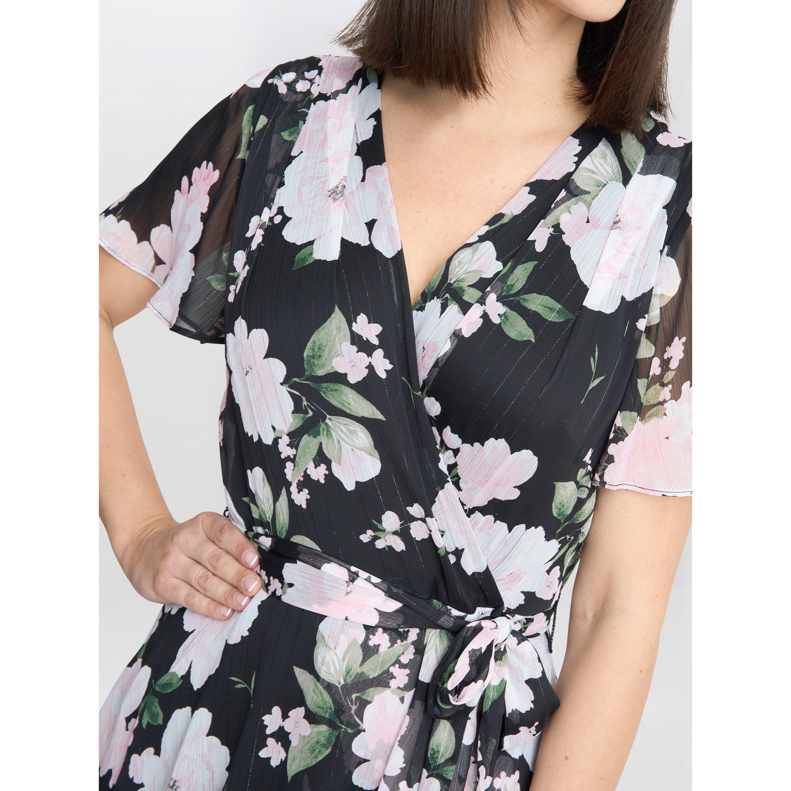 Black / Multi - Gina Bacconi - Sally Printed Maxi Tiered Dress - 4