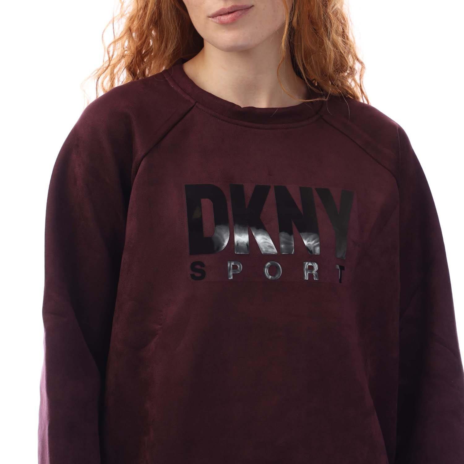 Red - DKNY - Sueded Scuba Pullover Sweatshirt - 2