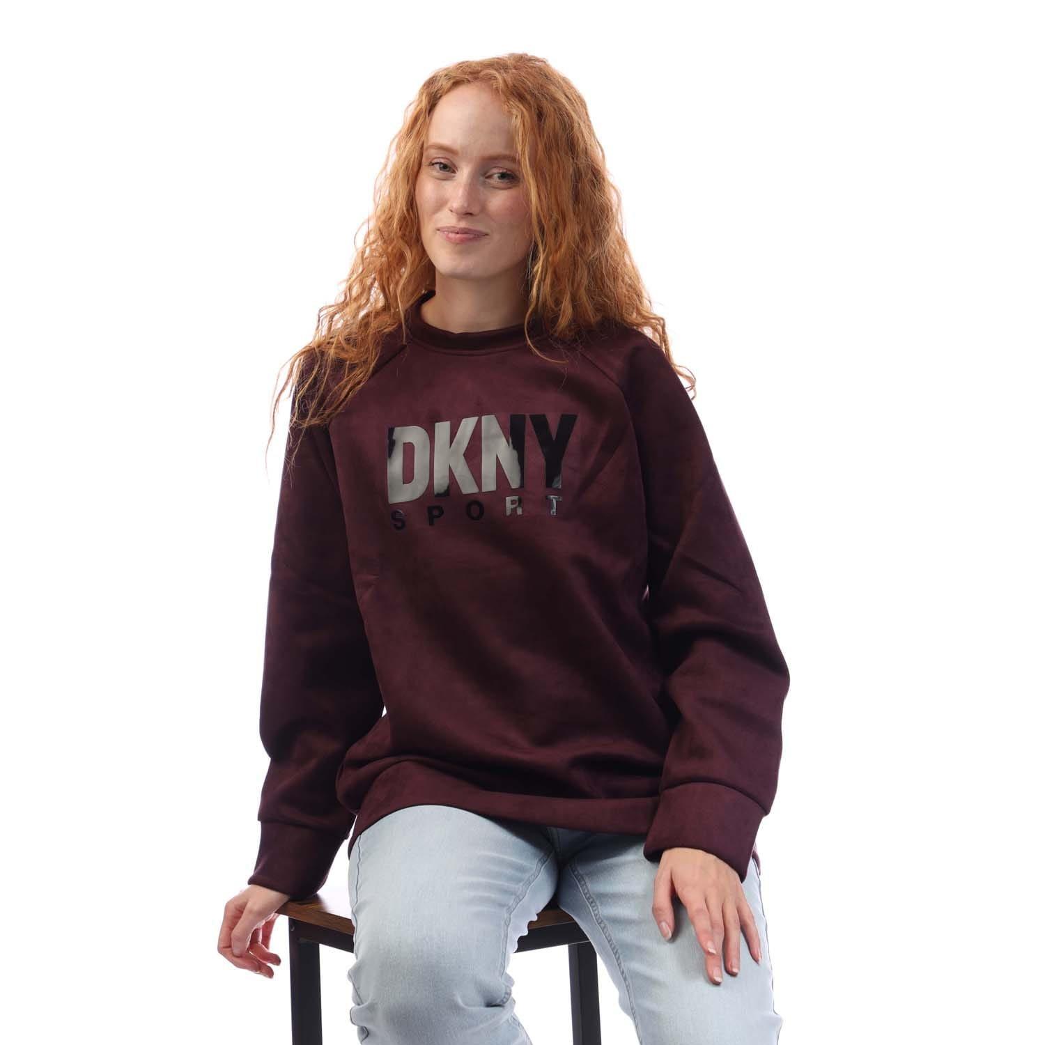 Red - DKNY - Sueded Scuba Pullover Sweatshirt - 4