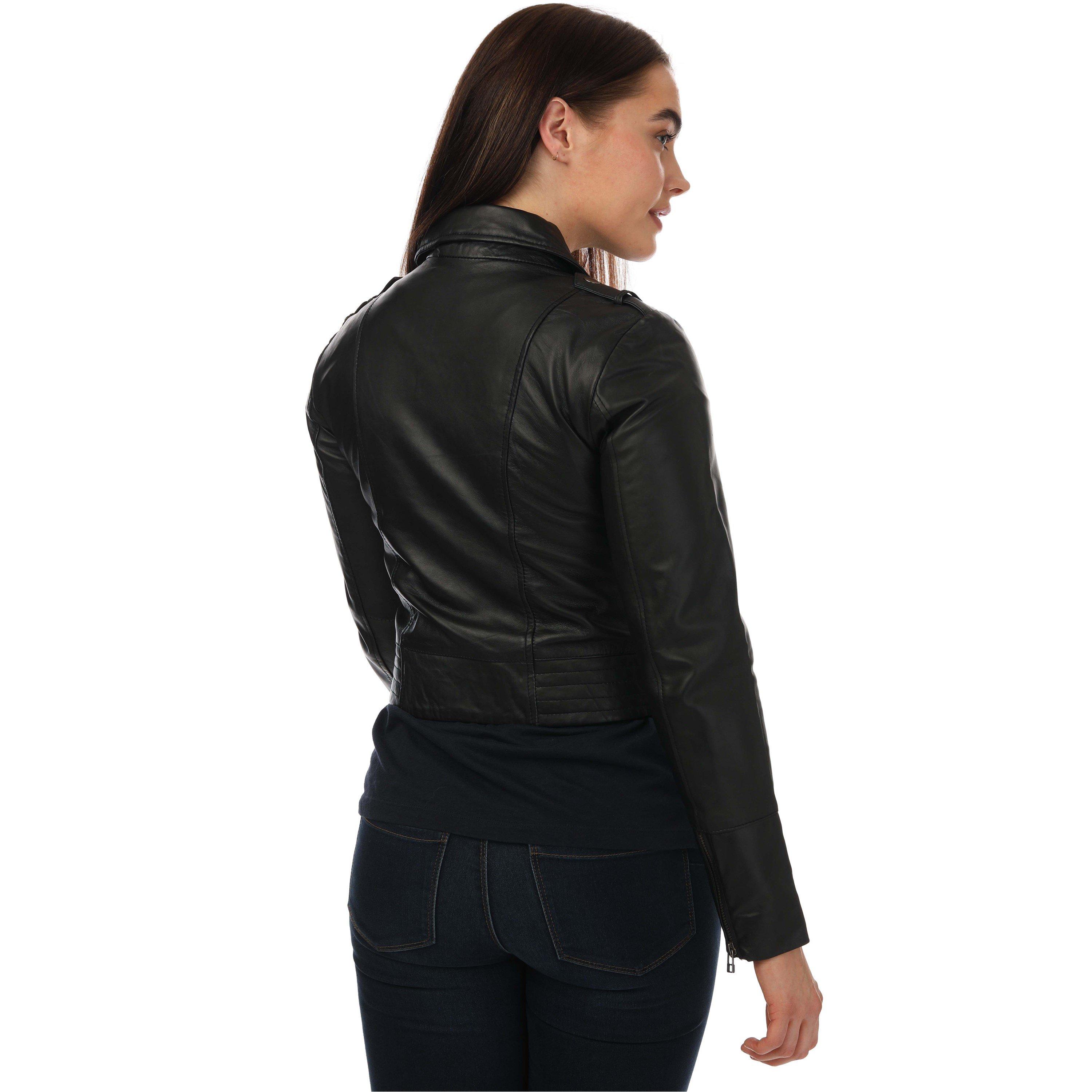 Black - Elle - Annette Leather Jacket - 2