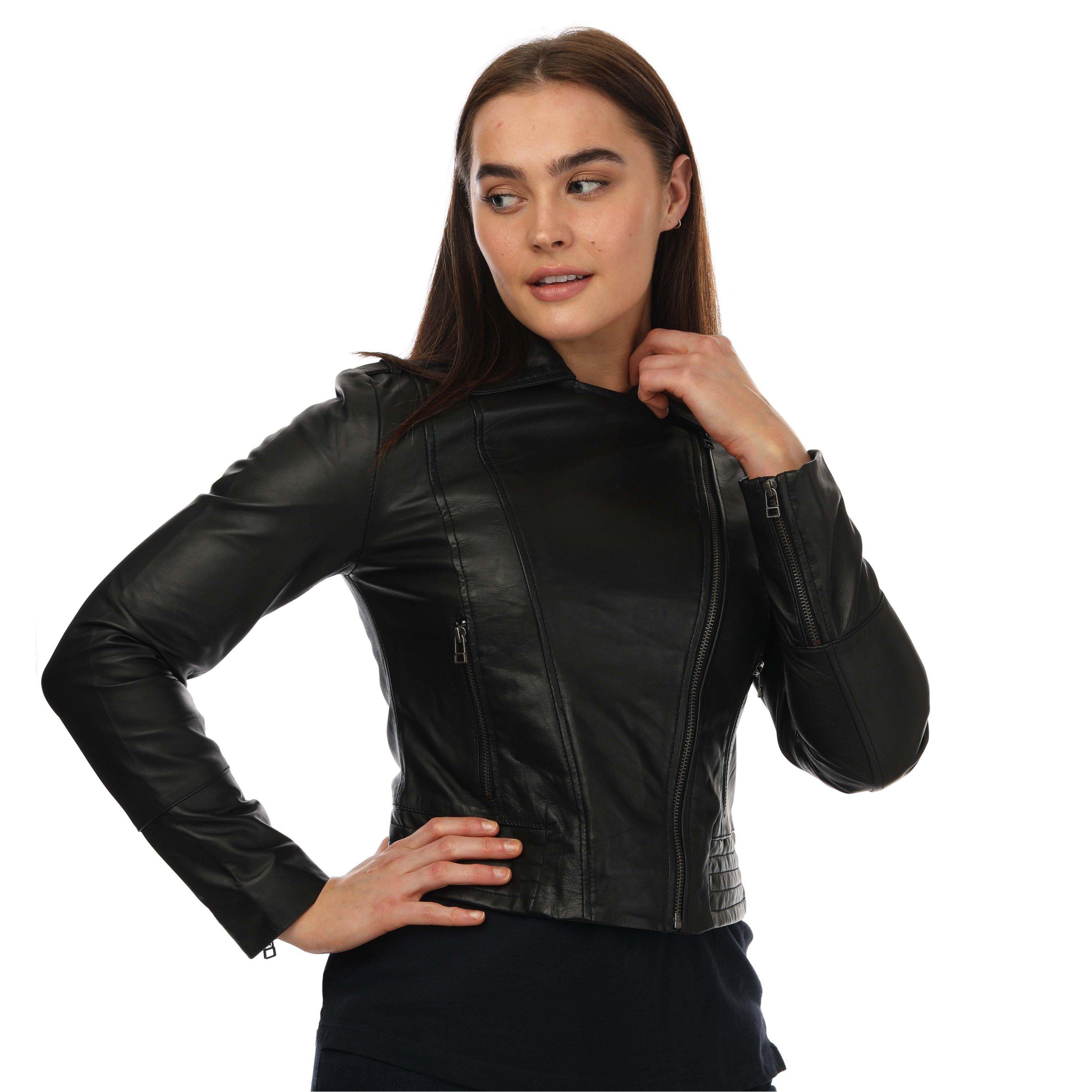 Black - Elle - Annette Leather Jacket - 3