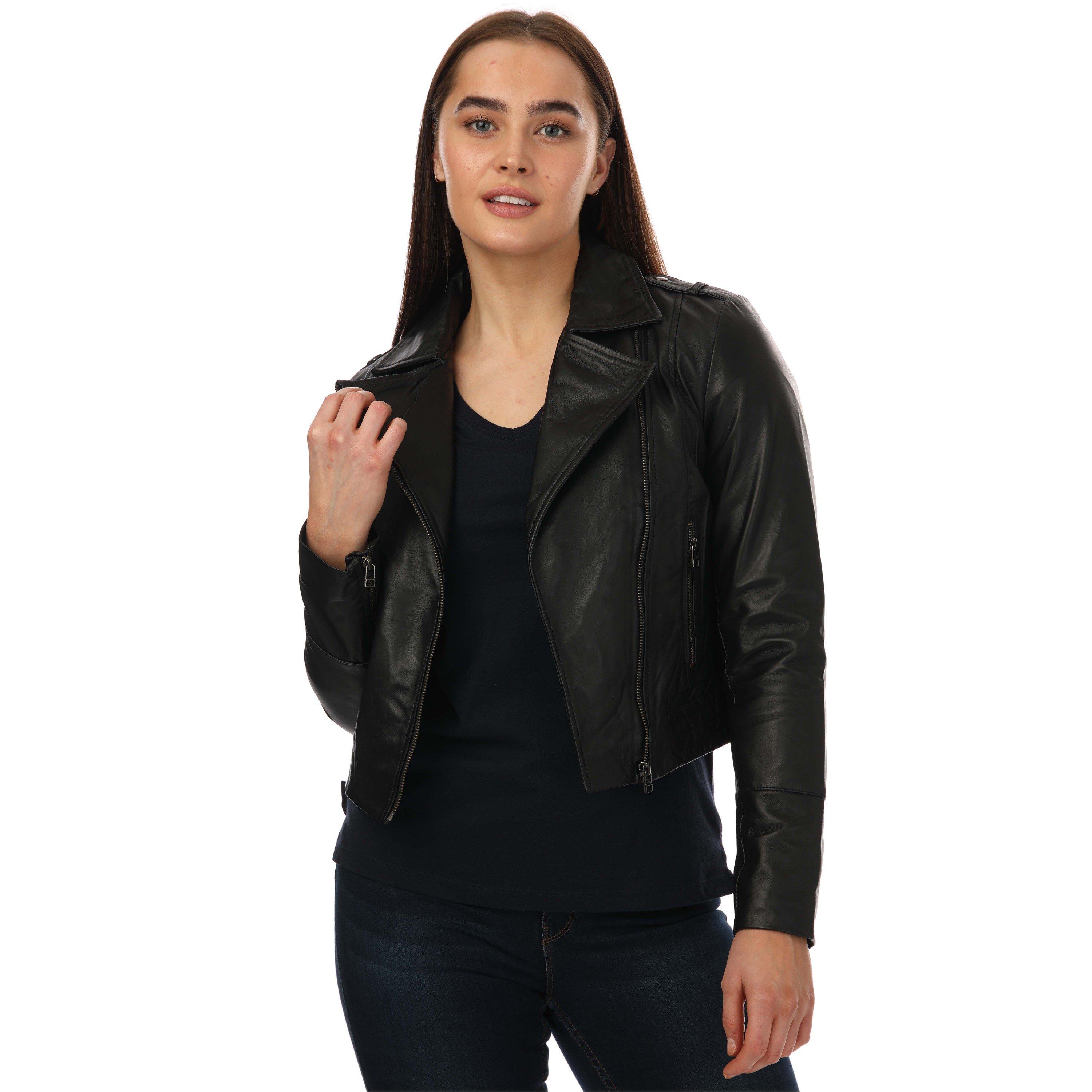 Black - Elle - Annette Leather Jacket - 4