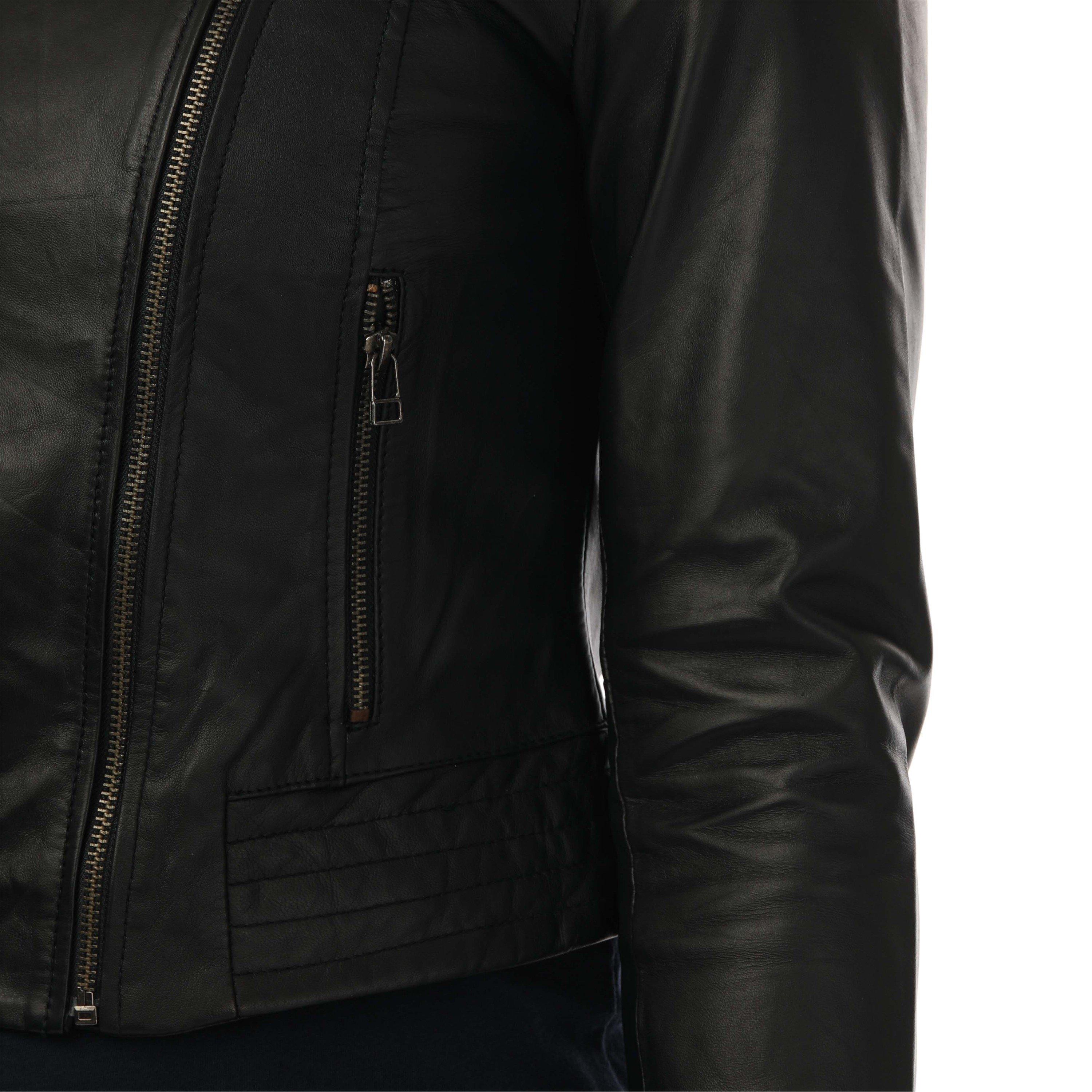 Black - Elle - Annette Leather Jacket - 5