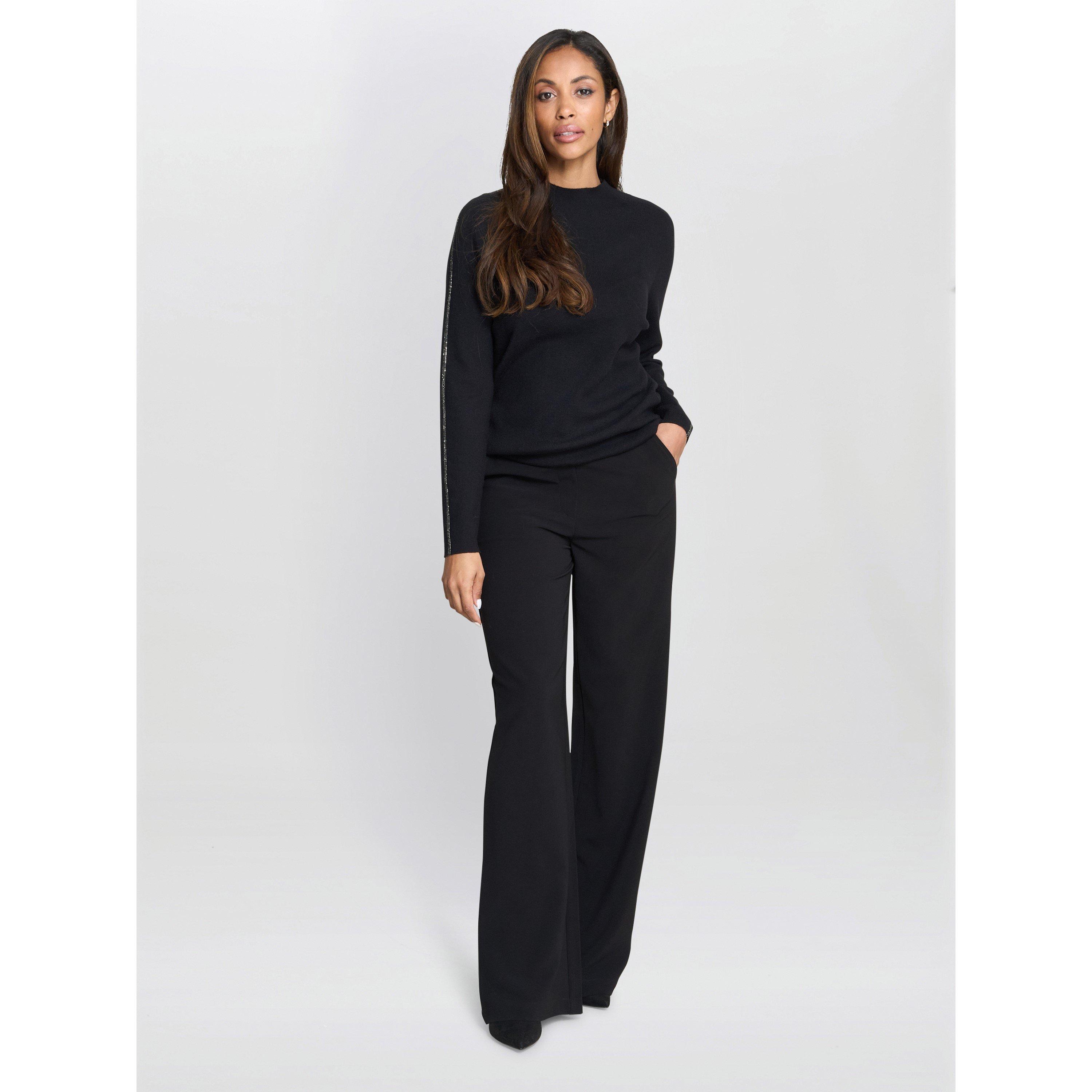 Black - Gina Bacconi - Women's Alexia Wide Leg Tailored Trousers - 4