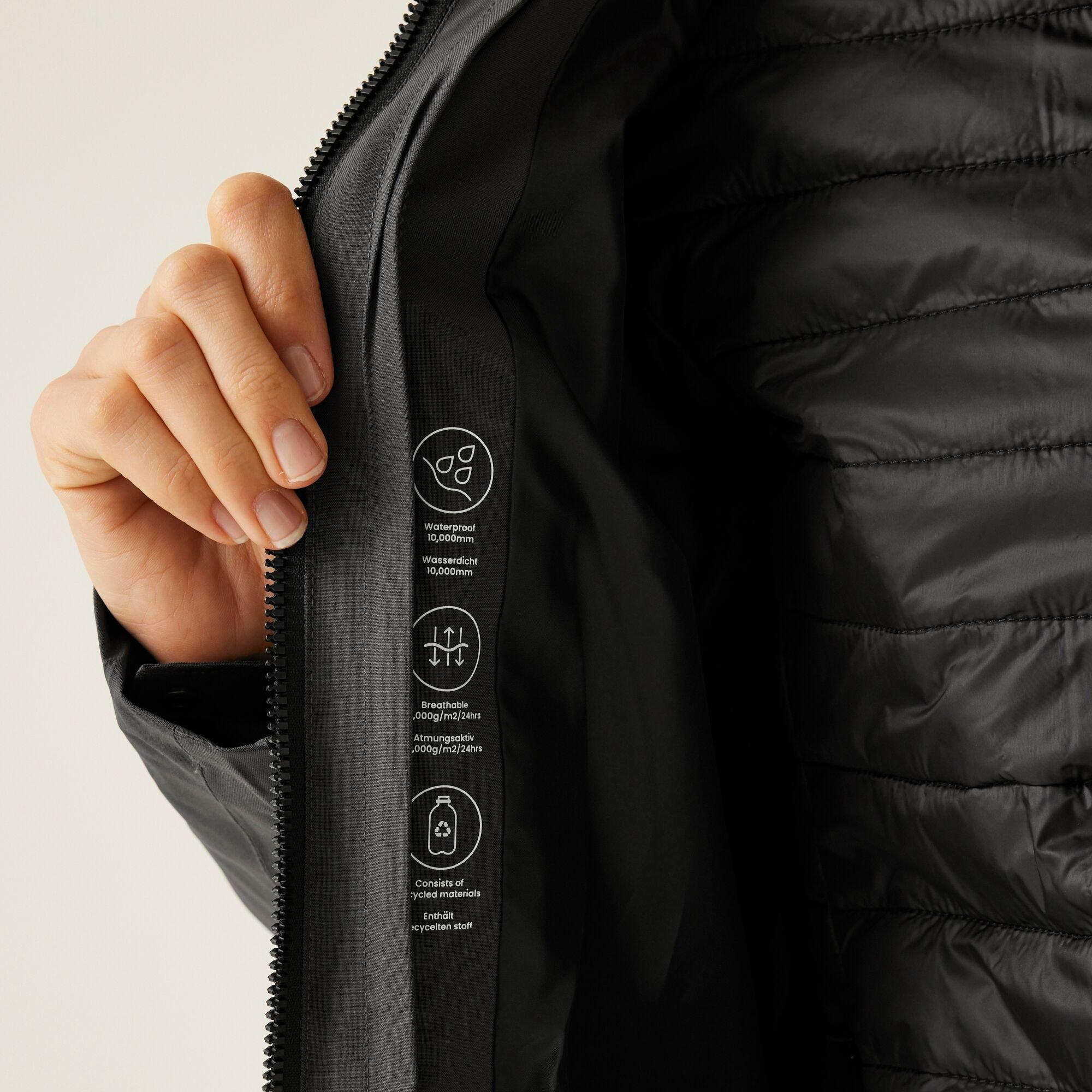 Ash(Black) - Regatta - Women's Denbury V Waterproof 3 in 1 Jacket - 4