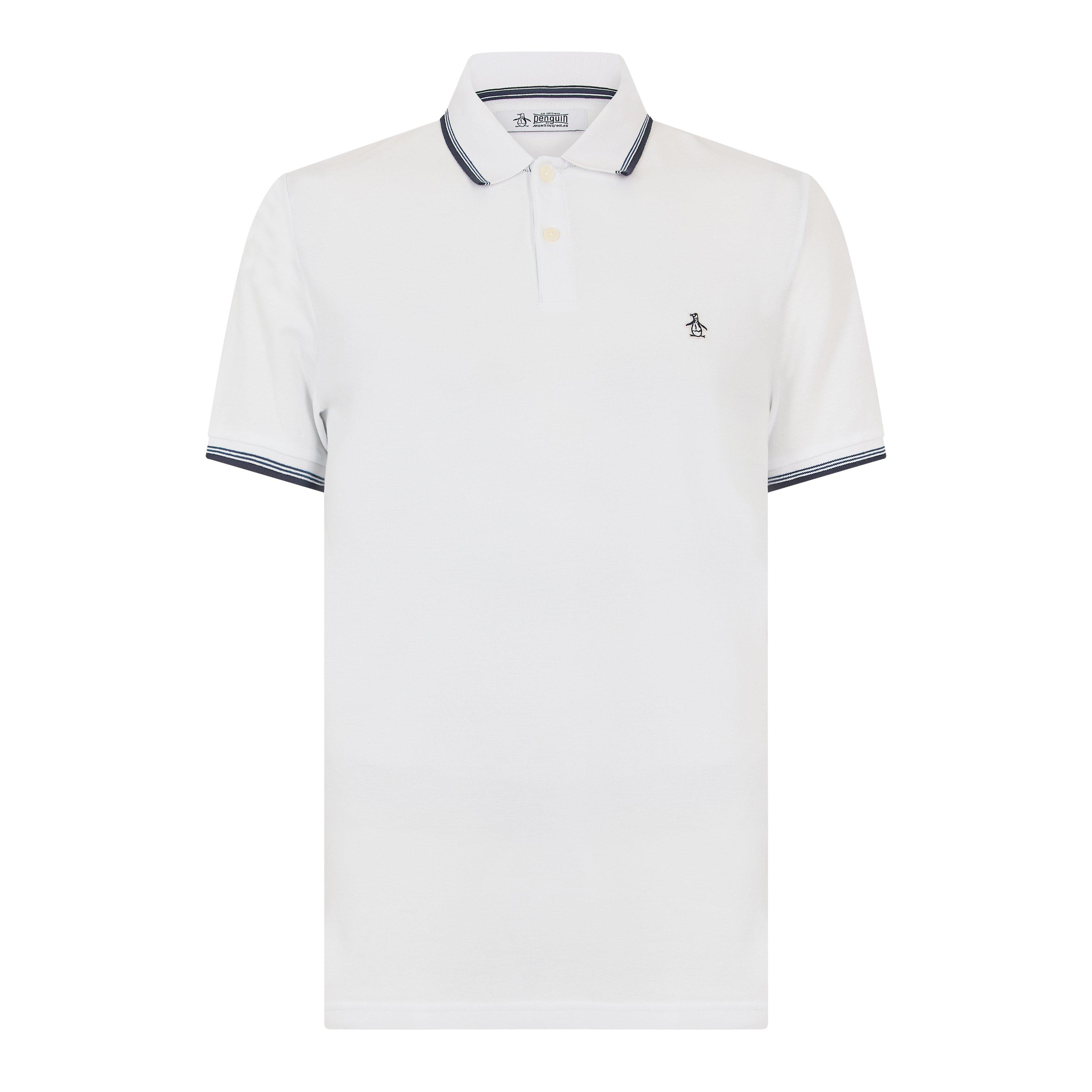 Original Penguin Men's Tipped Pique Polo Shirt - White - S