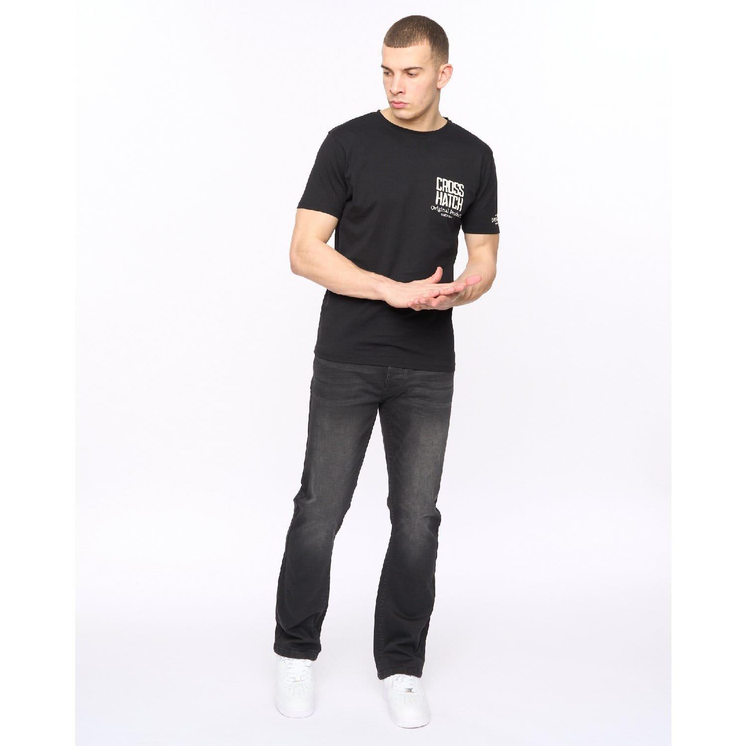 Black - Crosshatch - Winsbury Bootcut Jeans - 3