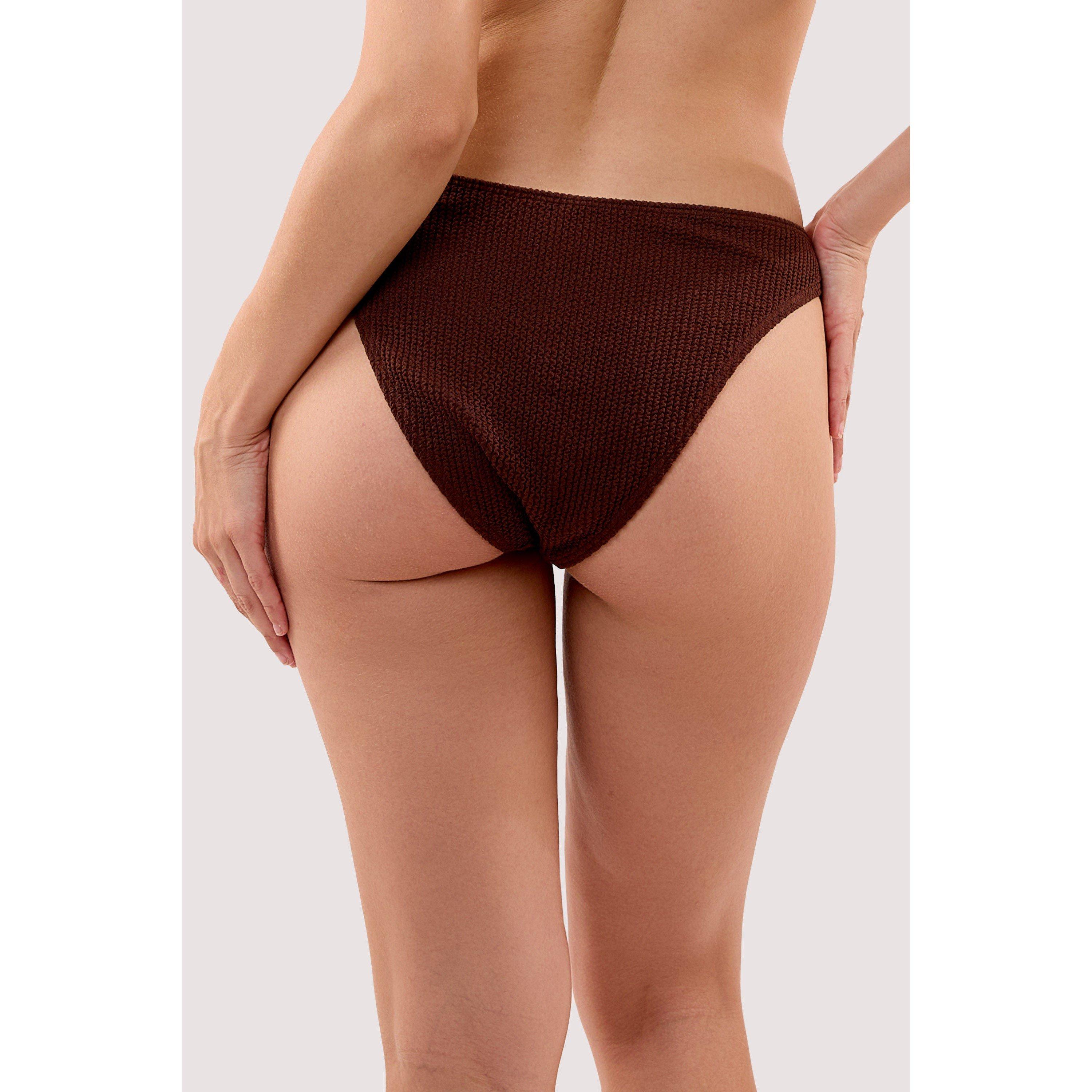 Brown & Turquoi - Wolf and Whistle - Talia Brown & Turquoise Textured High Leg Bikini B - 2