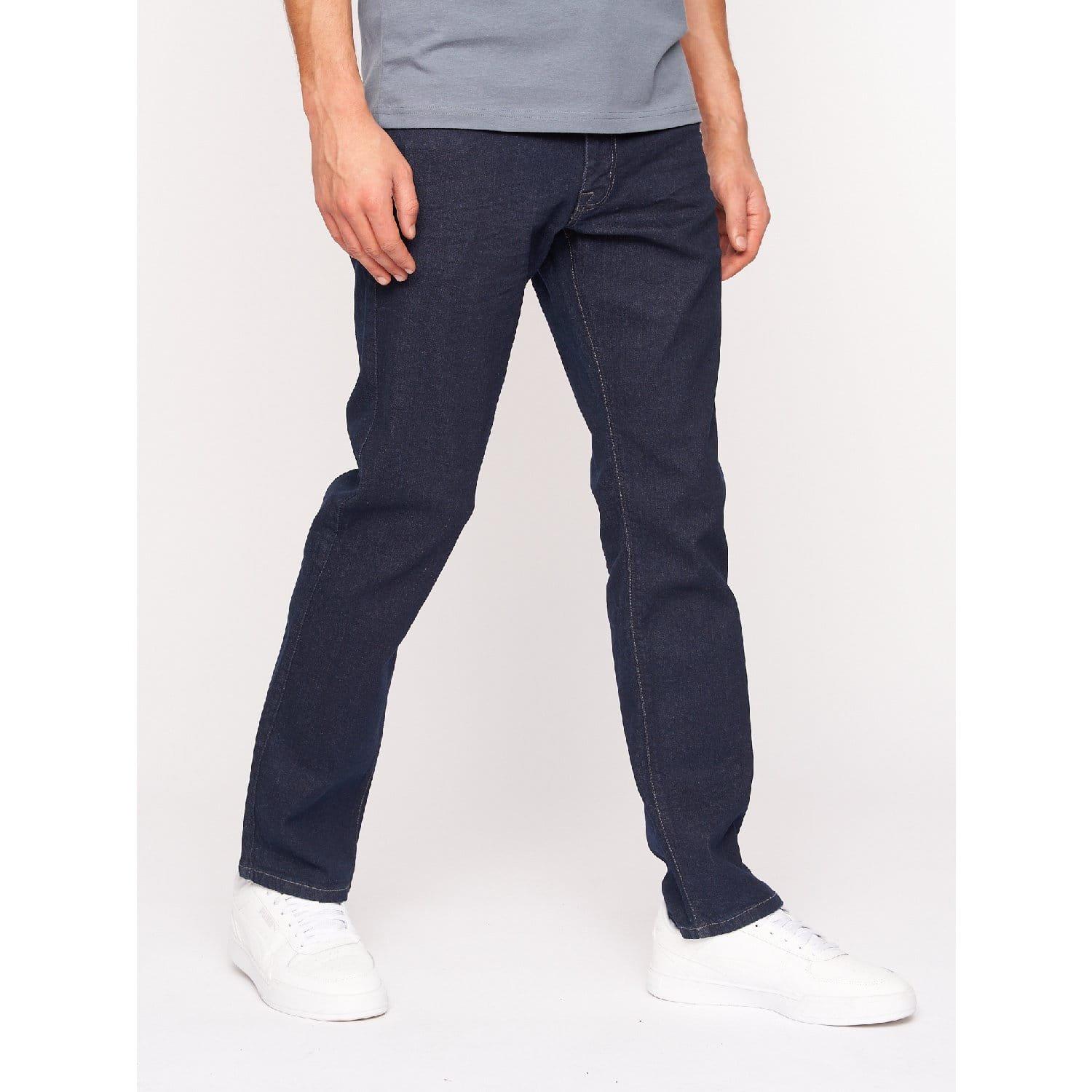 Blue - Crosshatch - Cadman Raw Straight-Fit Jeans - 4