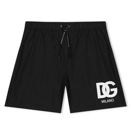 Dolce and Gabbana Boys Logo Print Swim Shorts