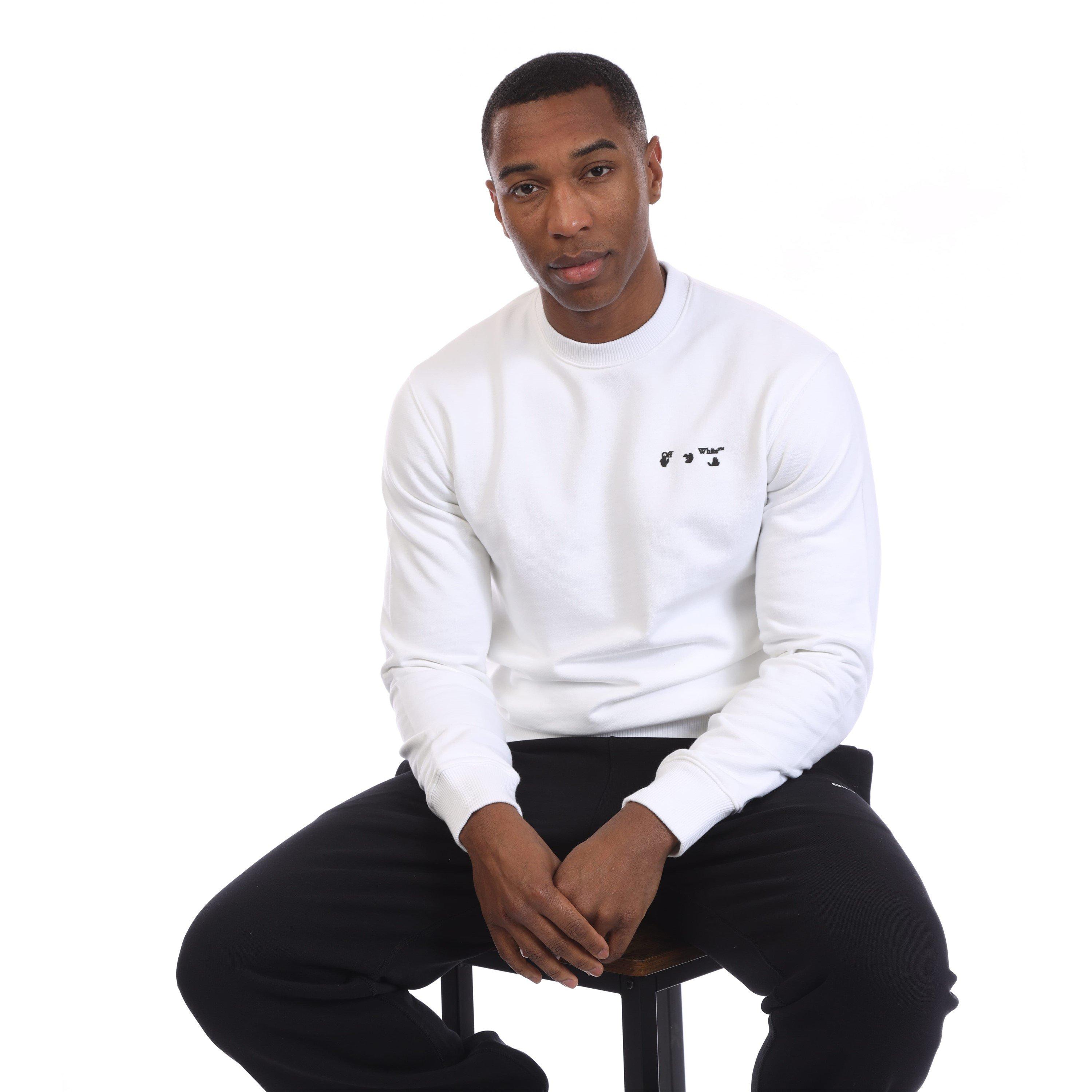 White Black - Off White - Logo Slim Crewneck Sweatshirt - 4