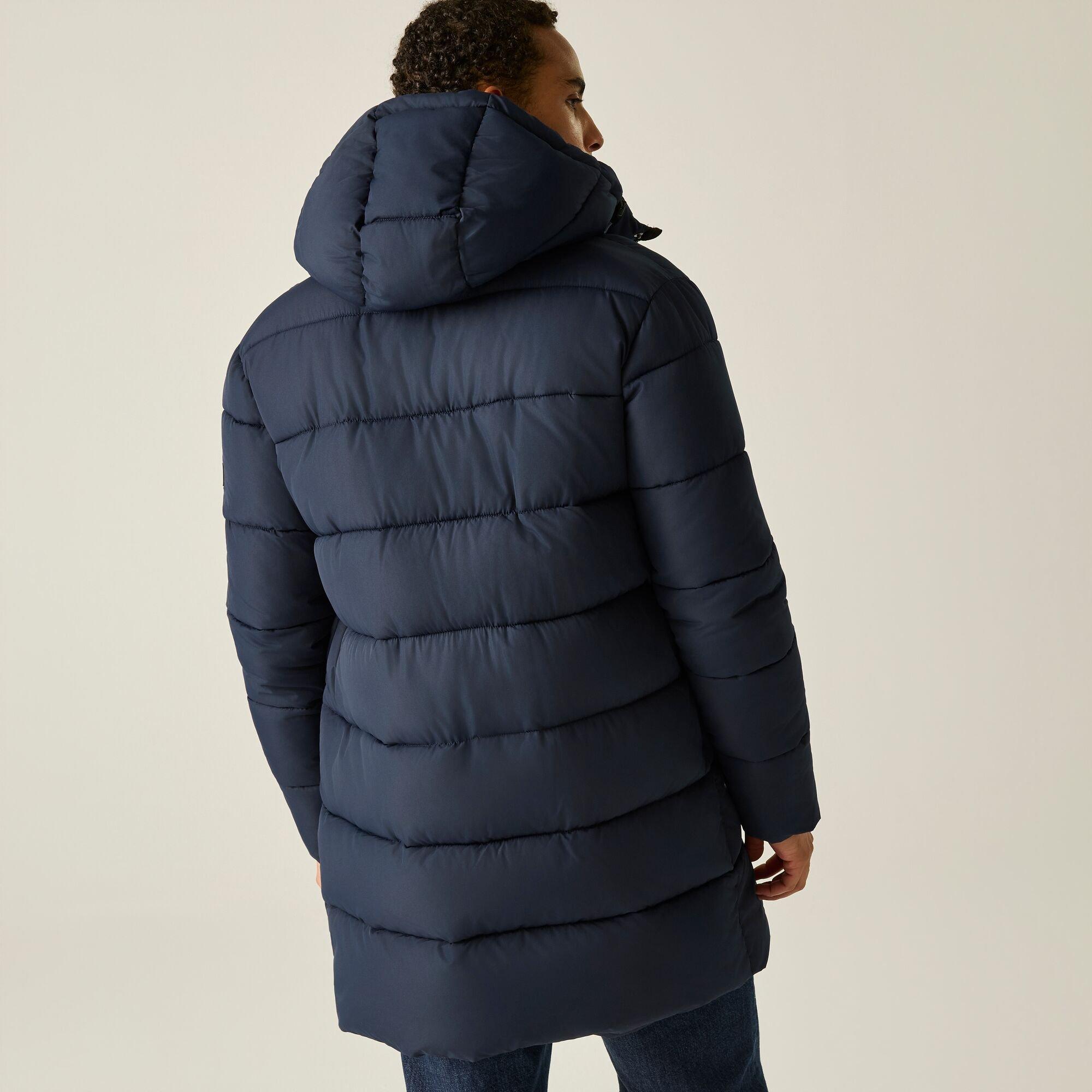 Navy(Grey Mirag - Regatta - Mens Marek Longline Insulated Jacket - 3