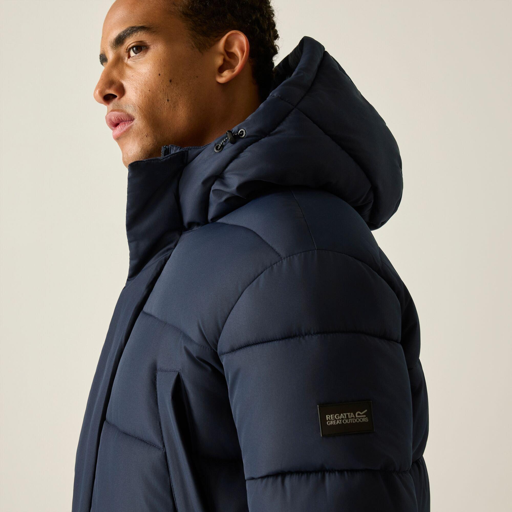 Navy(Grey Mirag - Regatta - Mens Marek Longline Insulated Jacket - 7