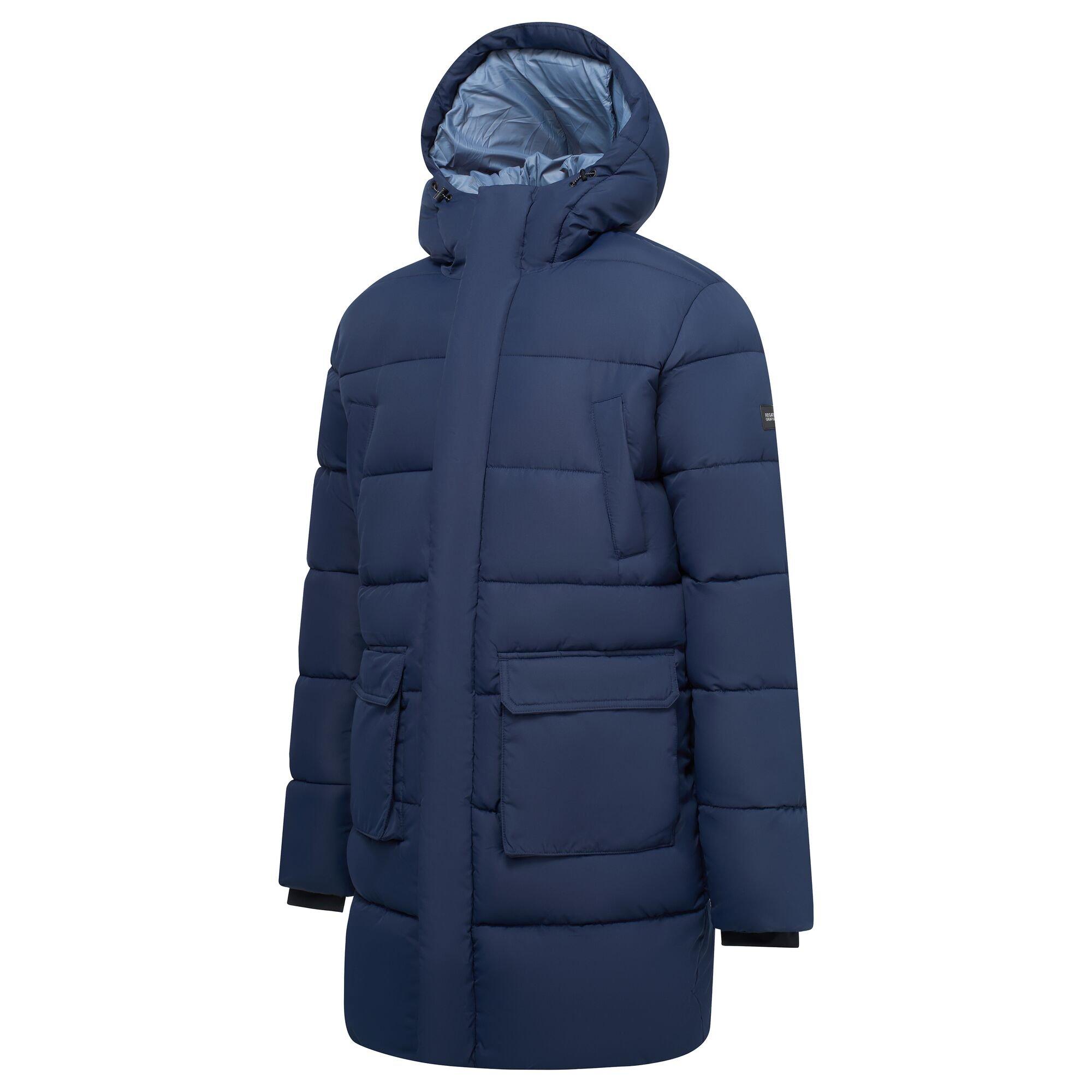 Navy(Grey Mirag - Regatta - Mens Marek Longline Insulated Jacket - 9