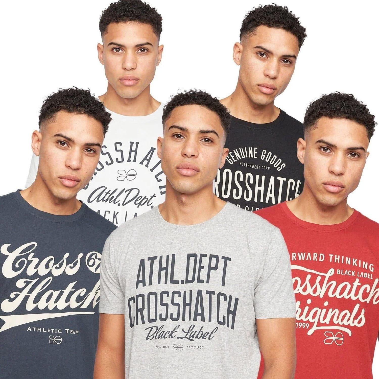 Multi Colour - Crosshatch - 5 Pack of Luckmoore Printed T-Shirts - 1