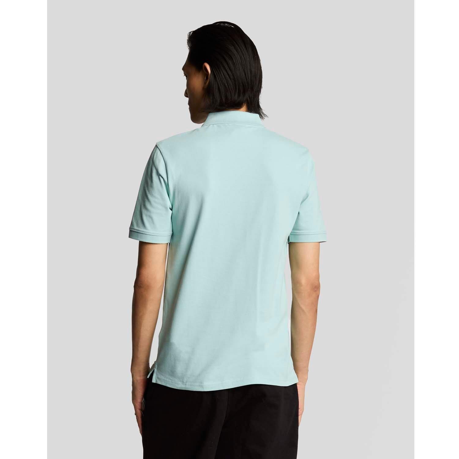 Blue - Lyle and Scott - Plain Cotton Polo Shirt - 3