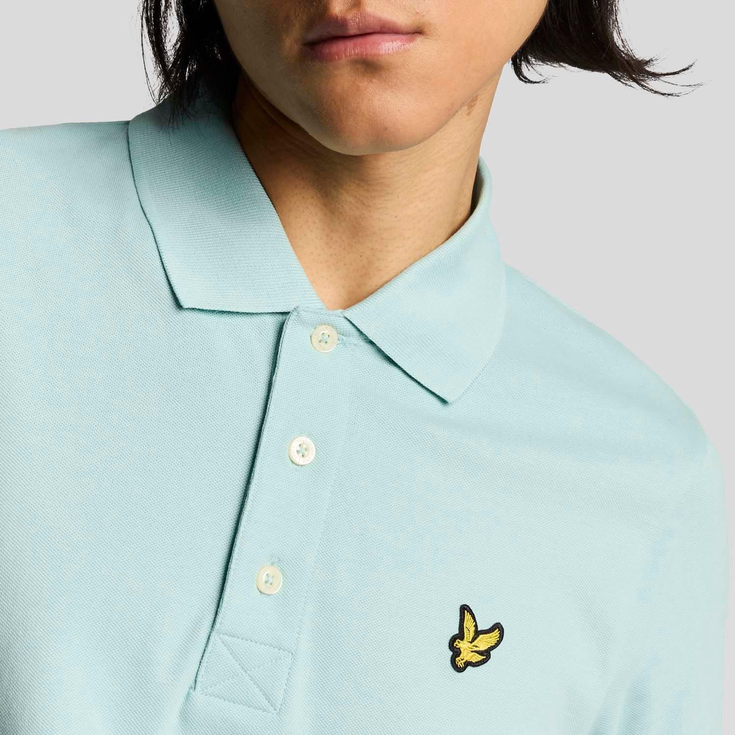Blue - Lyle and Scott - Plain Cotton Polo Shirt - 4