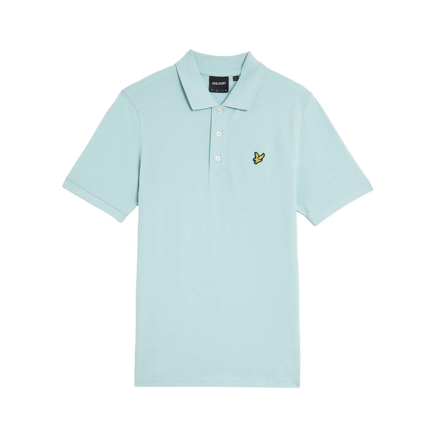 Blue - Lyle and Scott - Plain Cotton Polo Shirt - 5