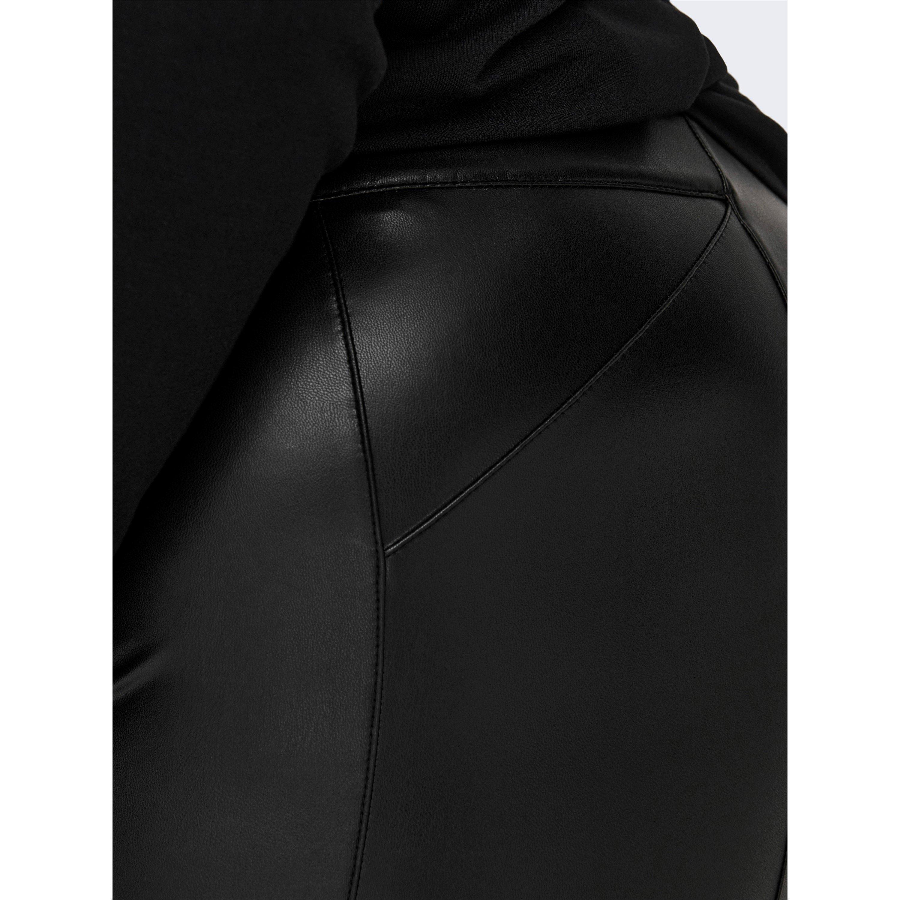 Black - Only - Leather Trouser - 4