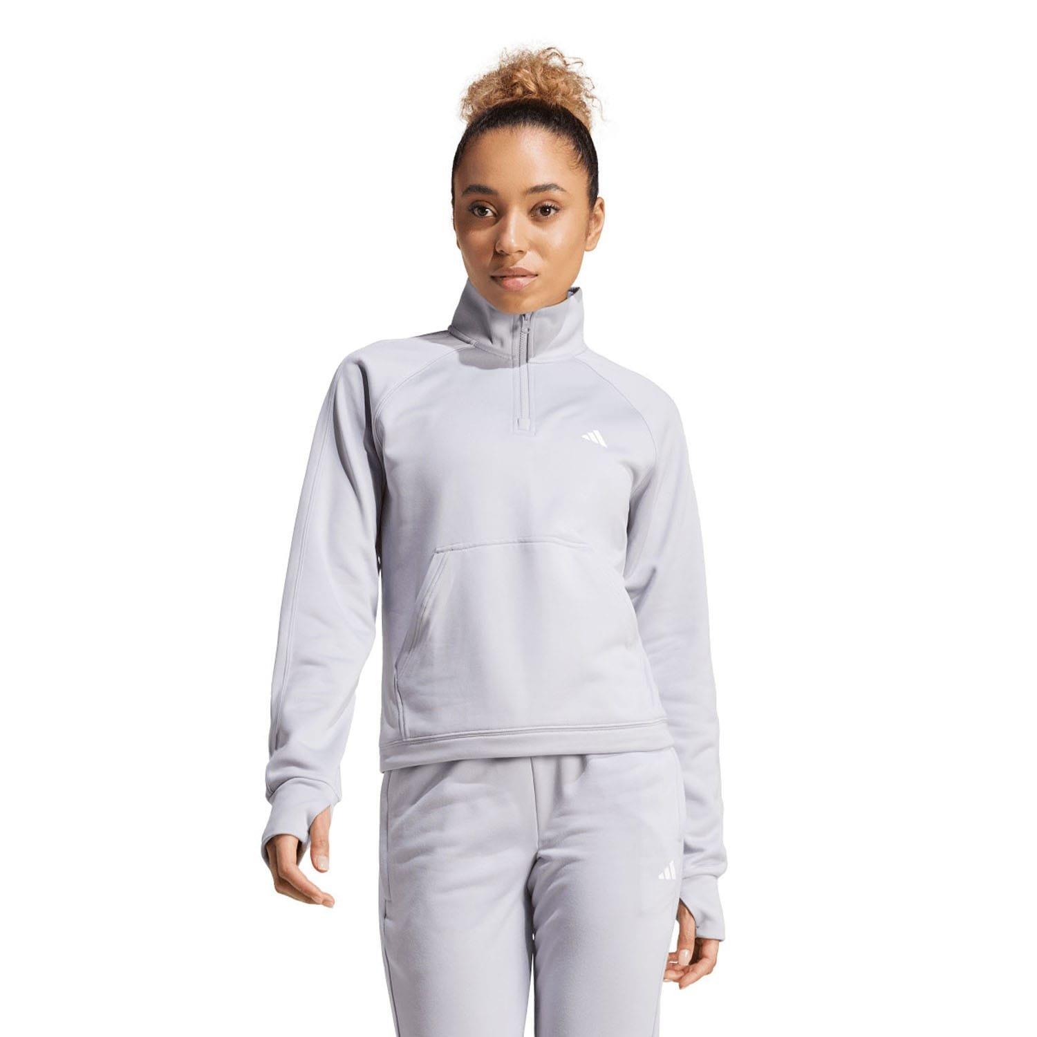 Grey - adidas - Game & Go 1/4 Zip Top - 1