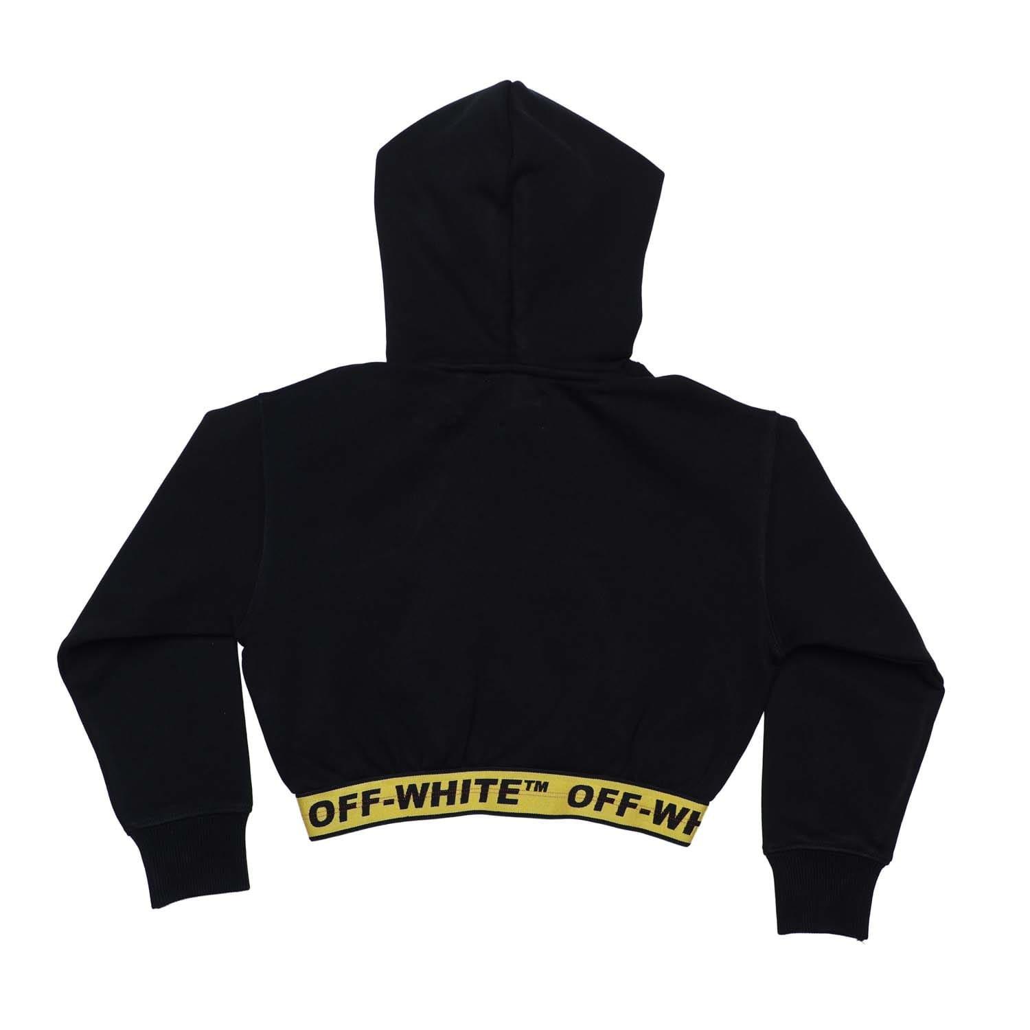 Black Yellow - Off White - Logo Industrial Crop Hoodie - 2
