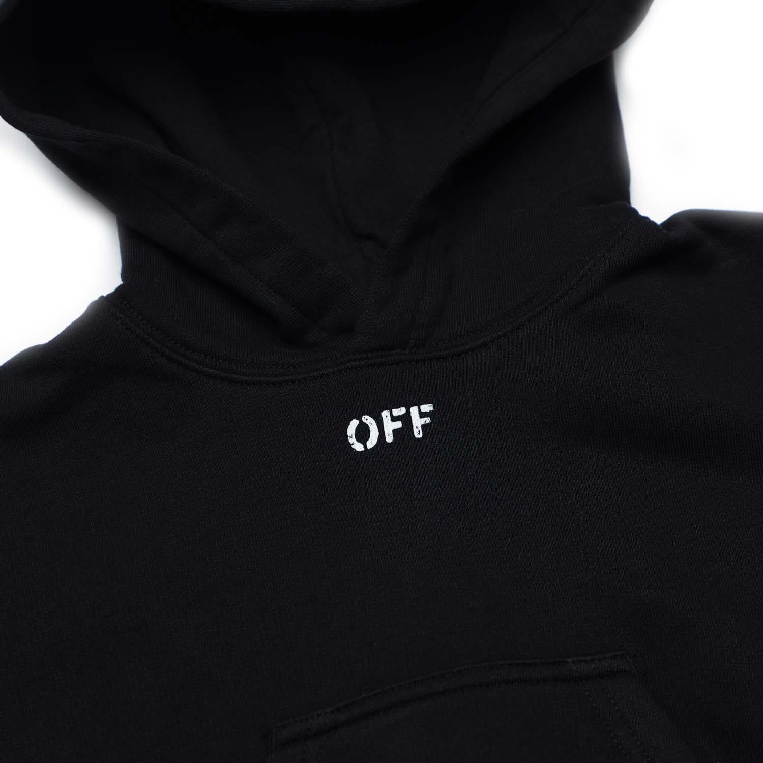 Black Yellow - Off White - Logo Industrial Crop Hoodie - 3