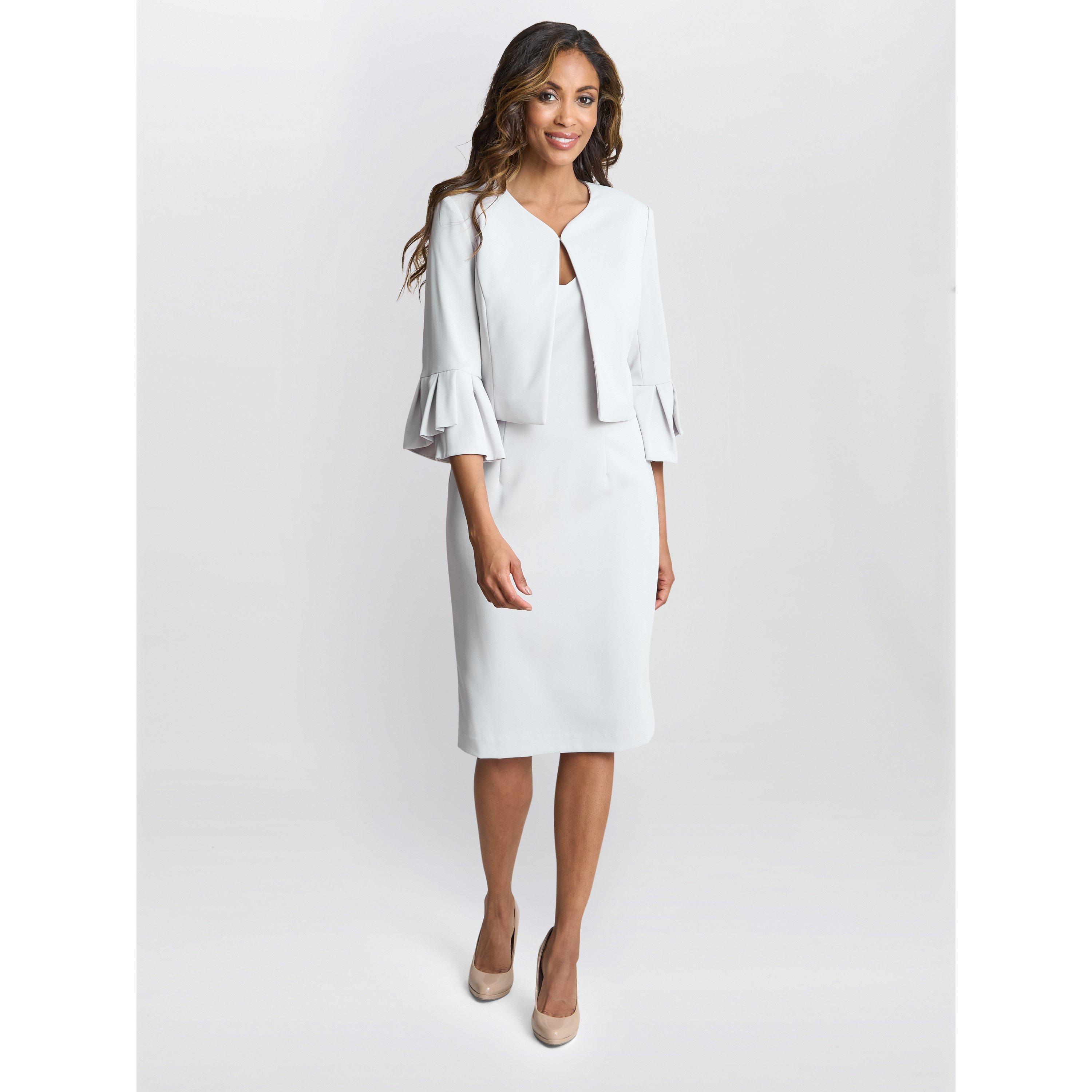 Silver Mist - Gina Bacconi - Women's Gigi Crepe Half-Length Sleeve Cape - 3