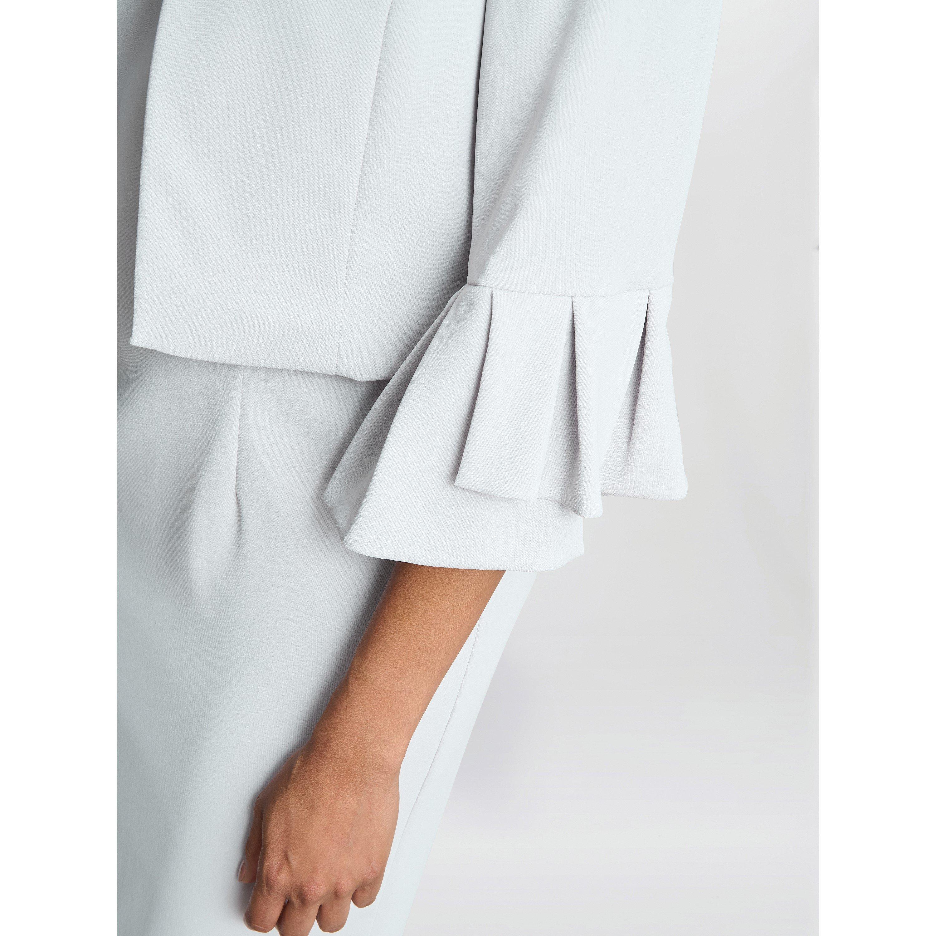 Silver Mist - Gina Bacconi - Women's Gigi Crepe Half-Length Sleeve Cape - 5