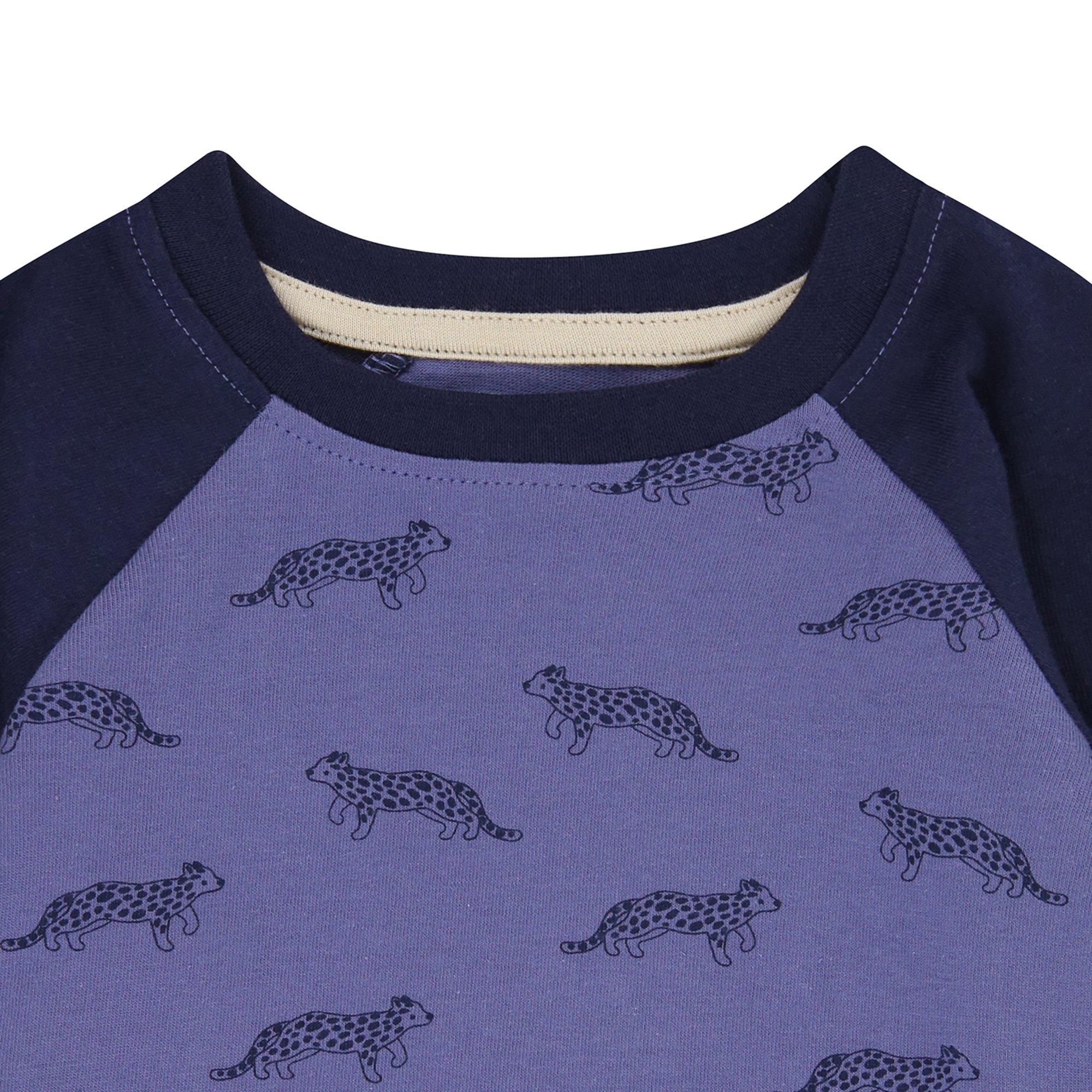 Blue - Lilly and Sid - Leopard Regular Fit T-Shirt - 3