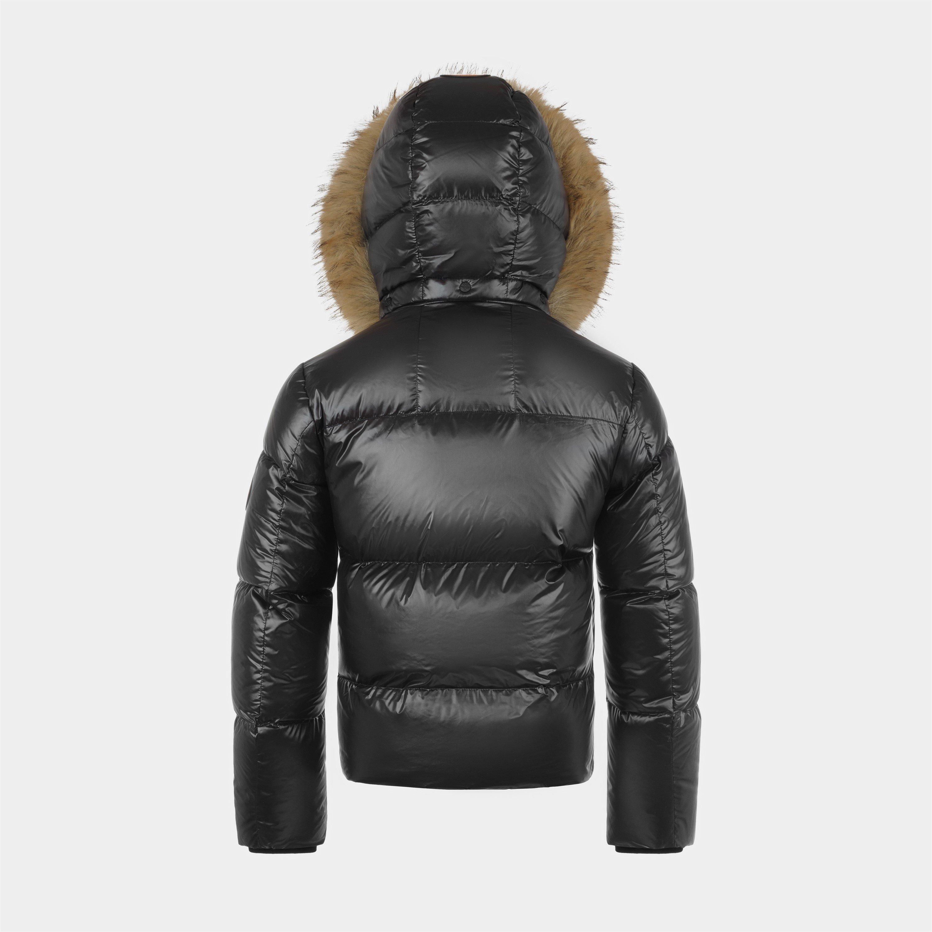 Black - Arctic Army - Kids' Winter Water-Resistant Short Puffer Jacket - 2
