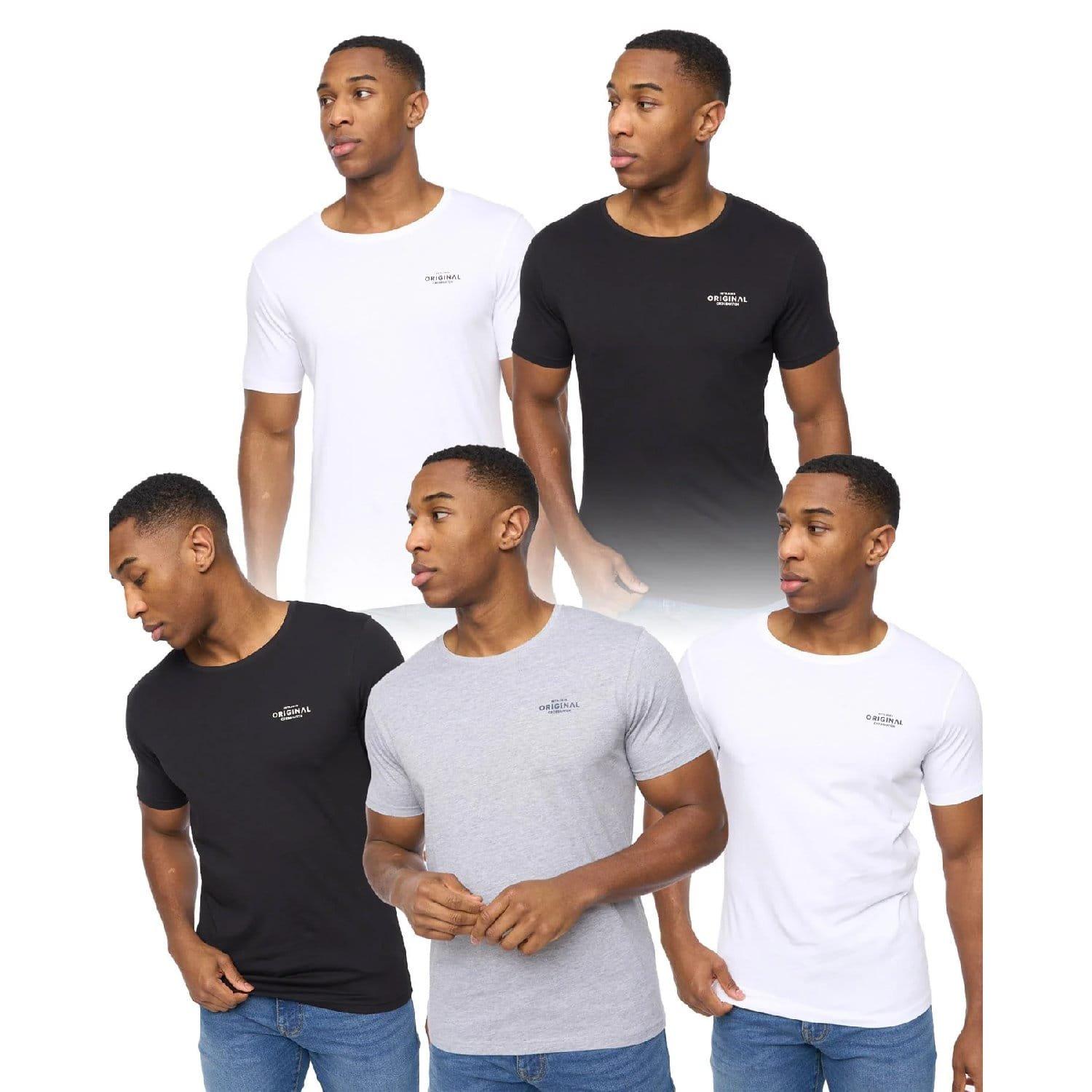 Multi Colour - Crosshatch - 5 Pack of Basic Standard T-Shirts - 1