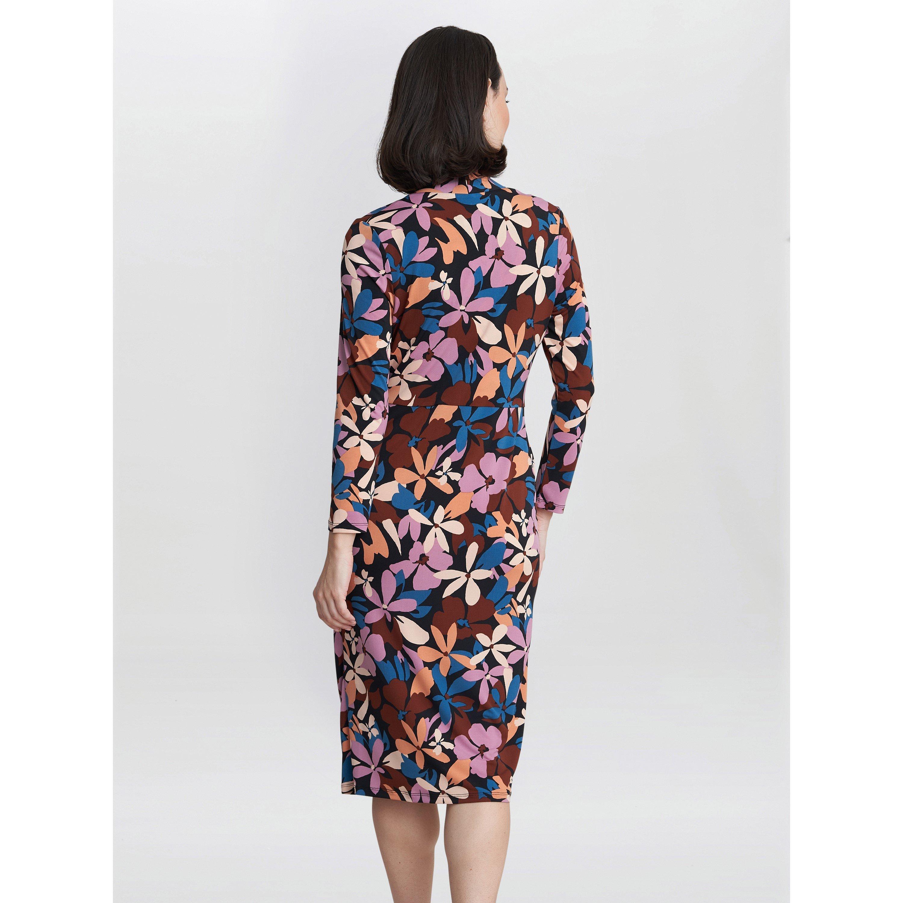 Black / Pink / - Gina Bacconi - Women's Isobel Jersey Wrap Dress - 2