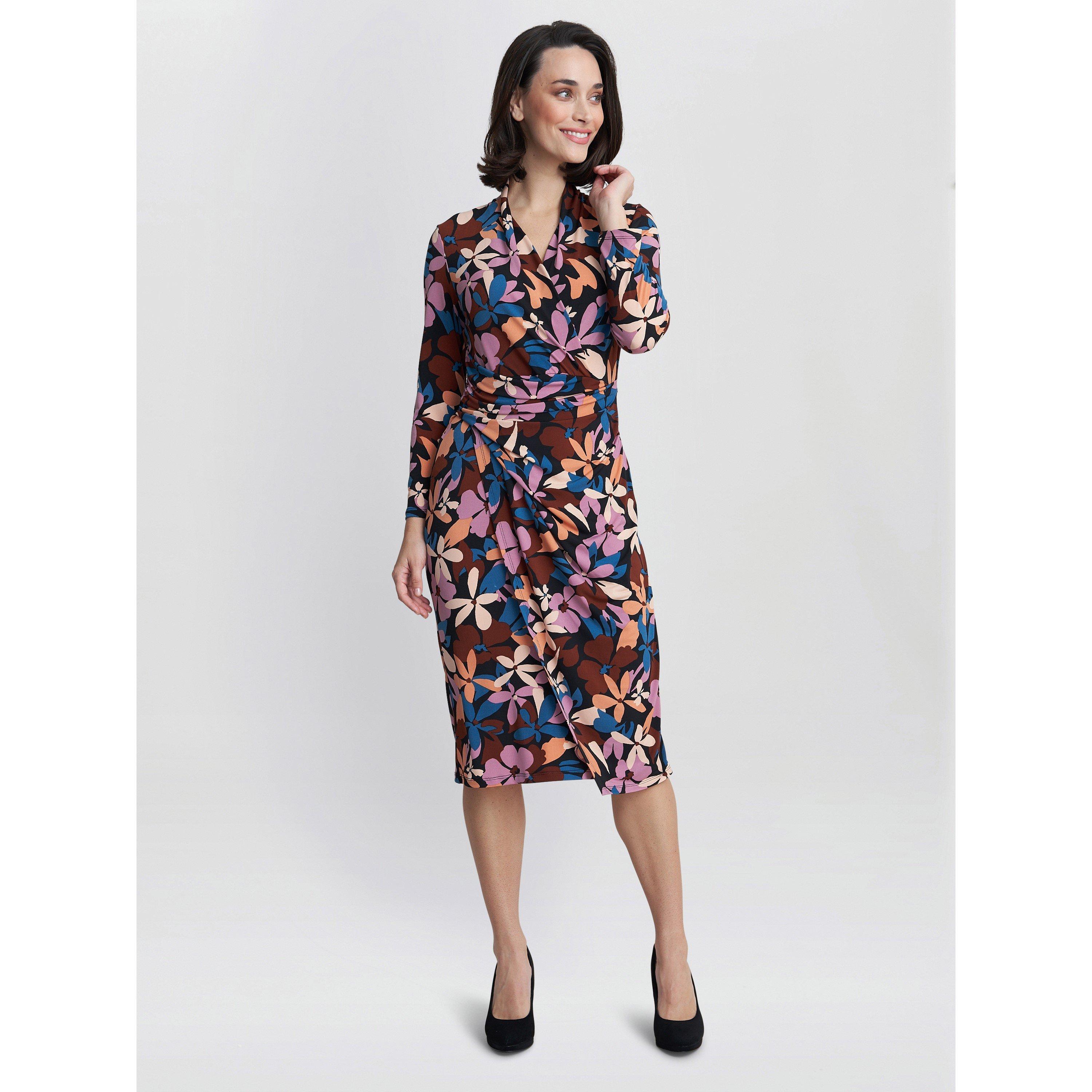 Black / Pink / - Gina Bacconi - Women's Isobel Jersey Wrap Dress - 3