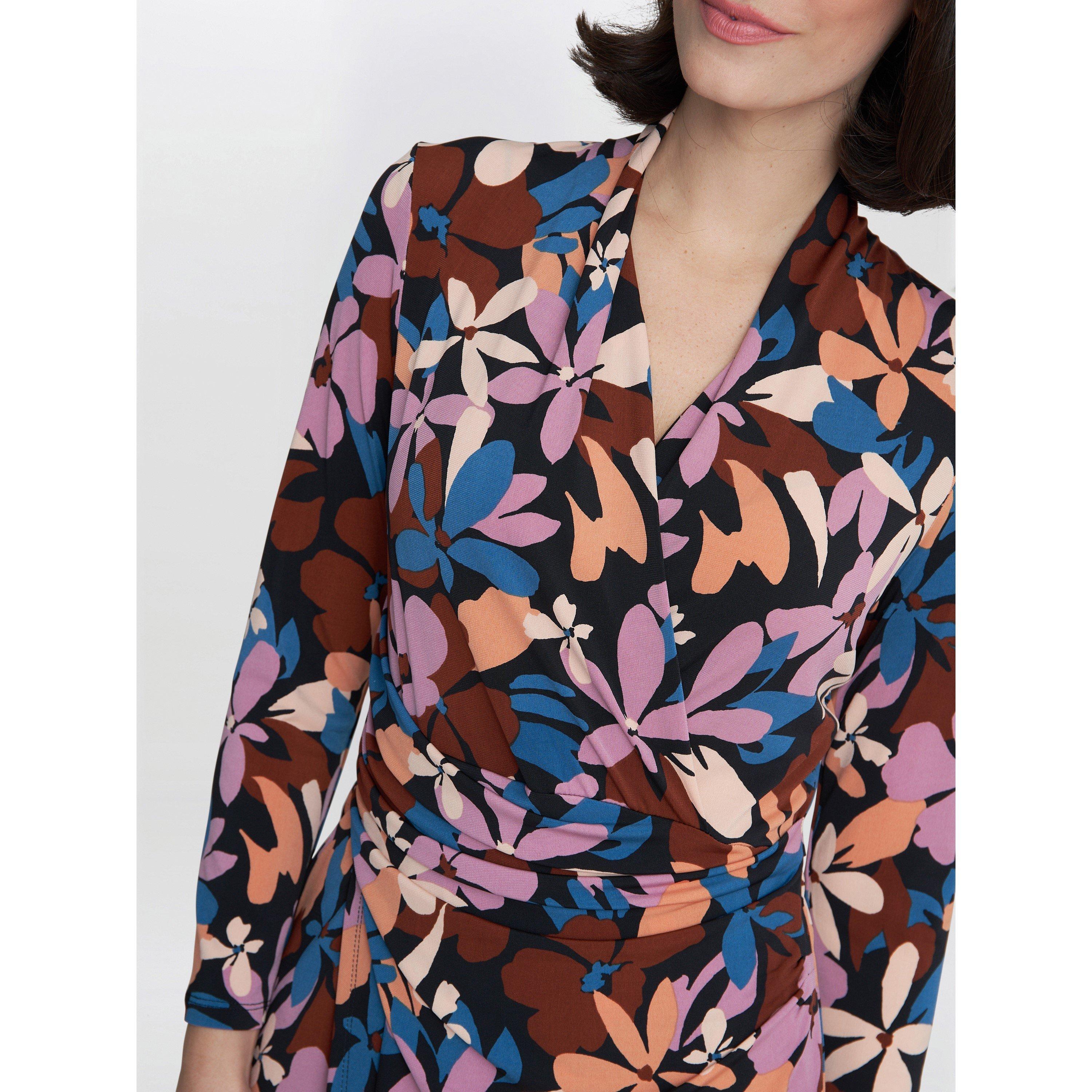 Black / Pink / - Gina Bacconi - Women's Isobel Jersey Wrap Dress - 5