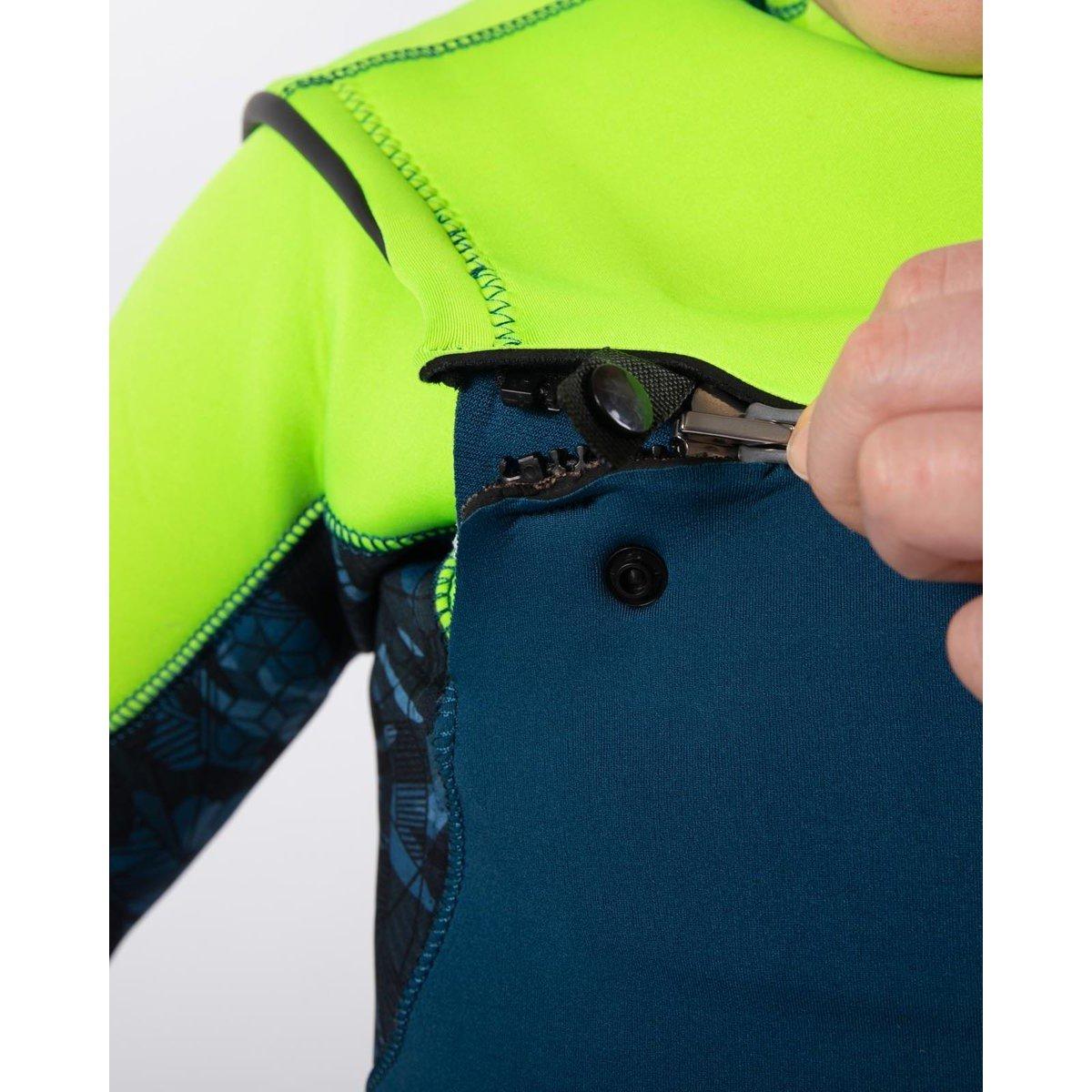 Blk/Cyan - Gul - Response 3/2mm FX Blindstitched Junior Steamer - 6