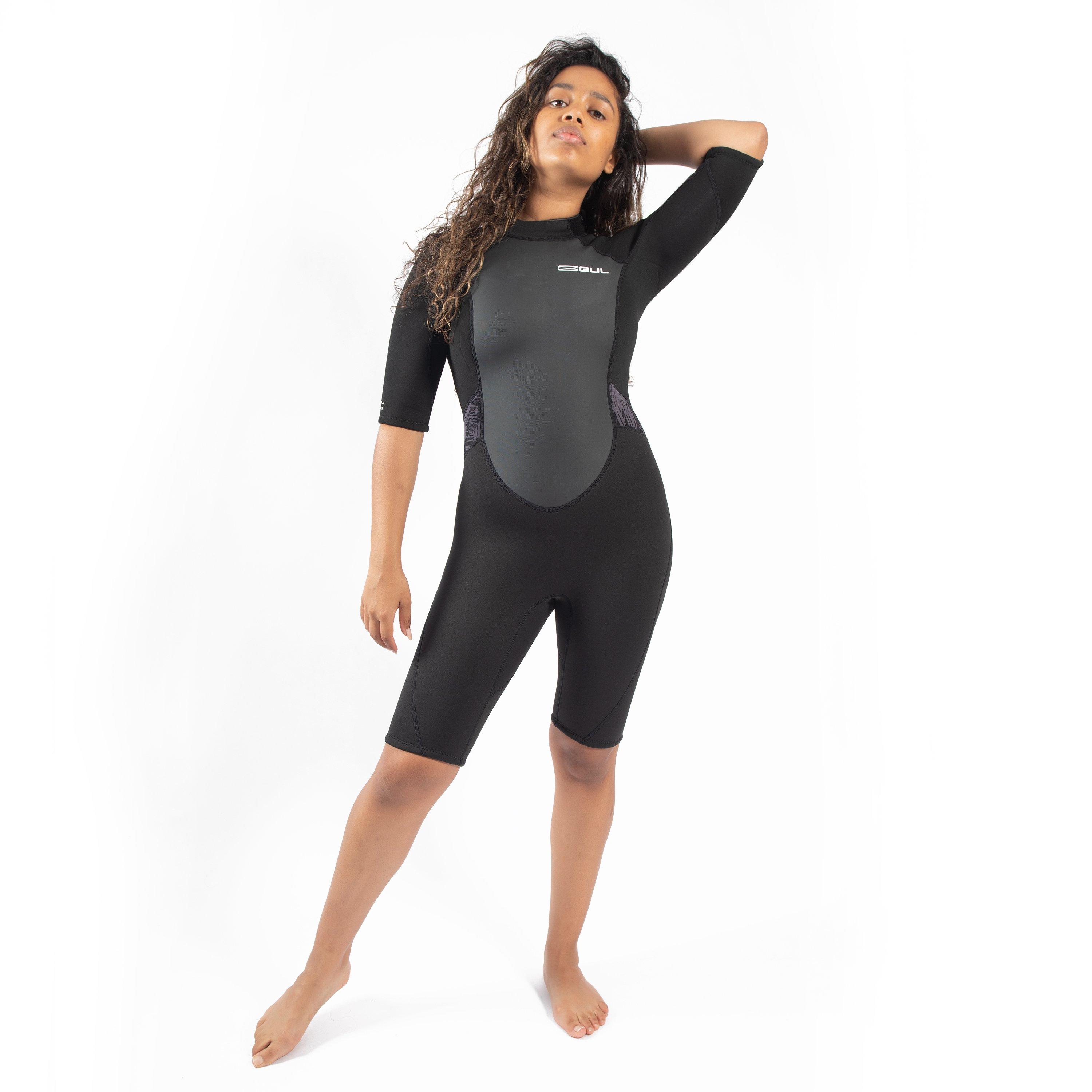 Black - Gul - Response 3/2mm Flatlock Ladies Shorty - 1