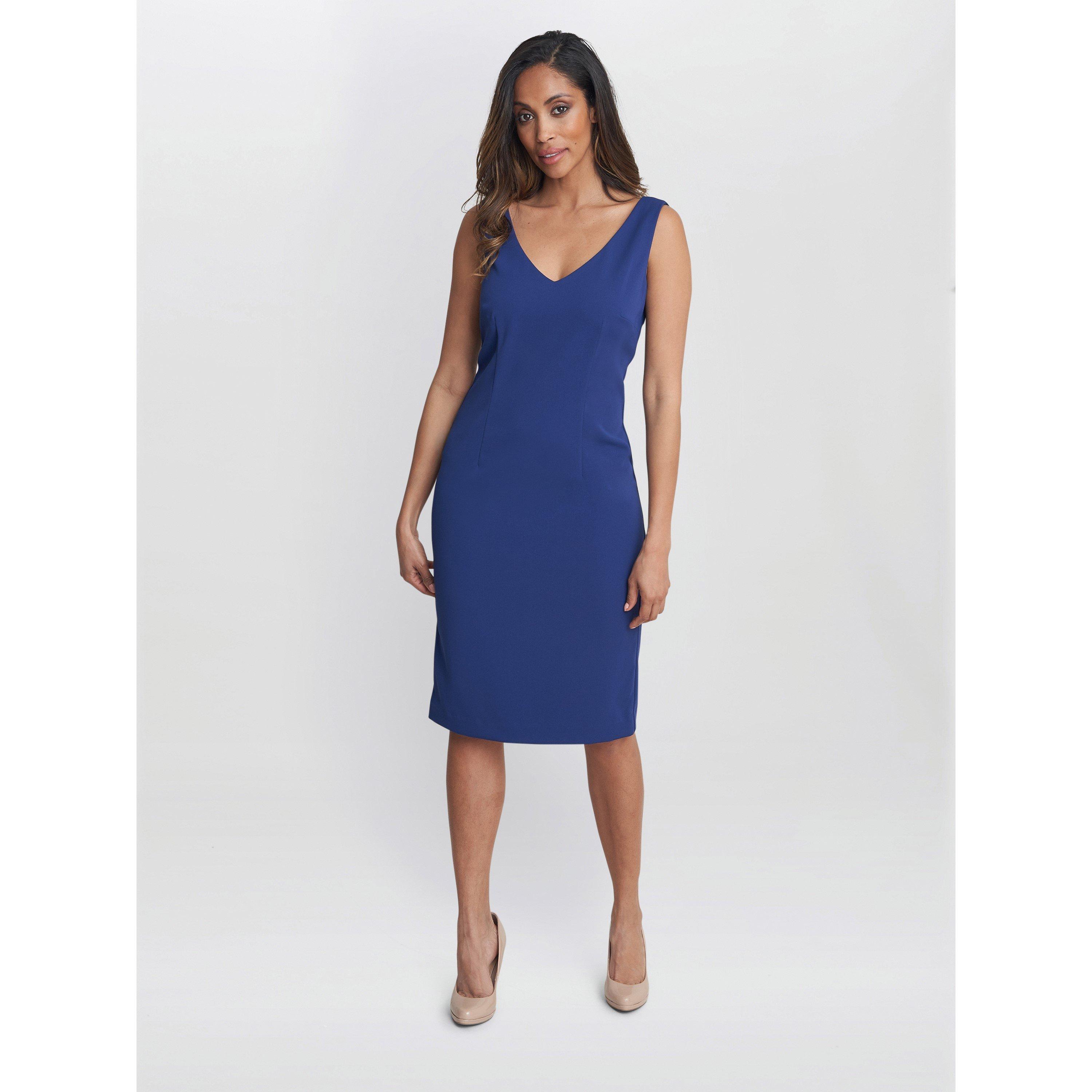 Gina Bacconi Women's Merna Crepe Shift Dress - Navy - 20