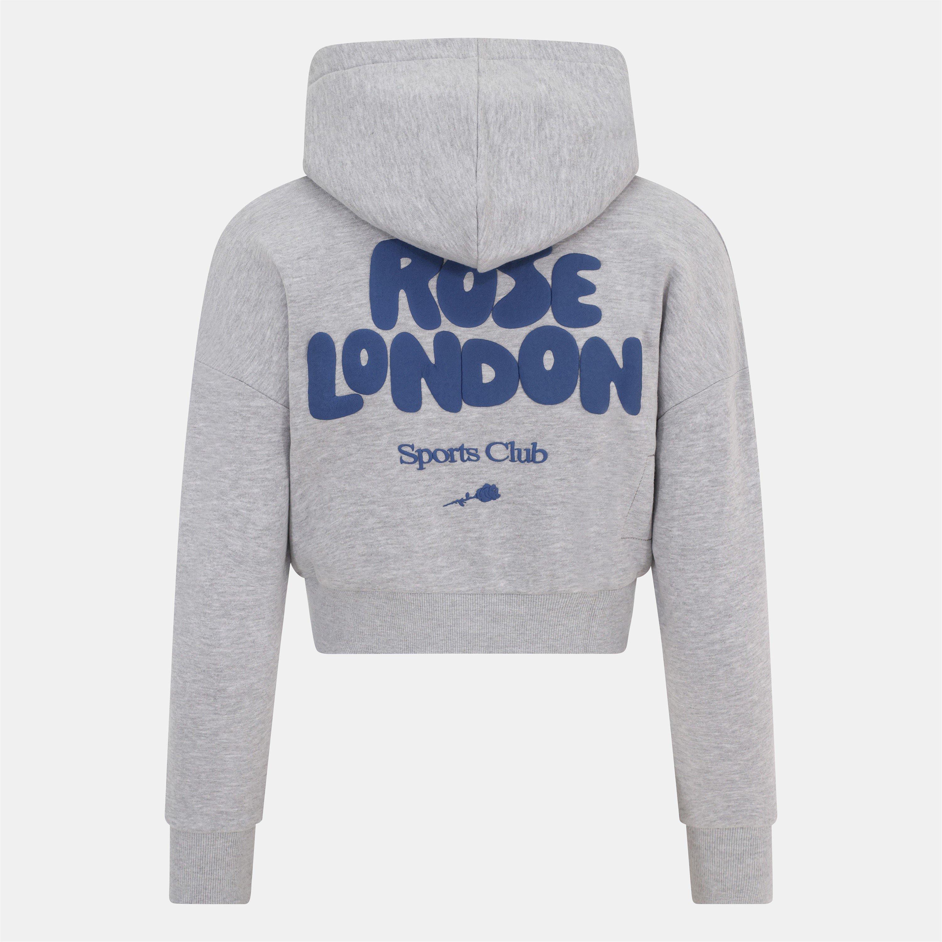 Grey Marl - Rose London - Kids Sports Crop Hoodie - 2