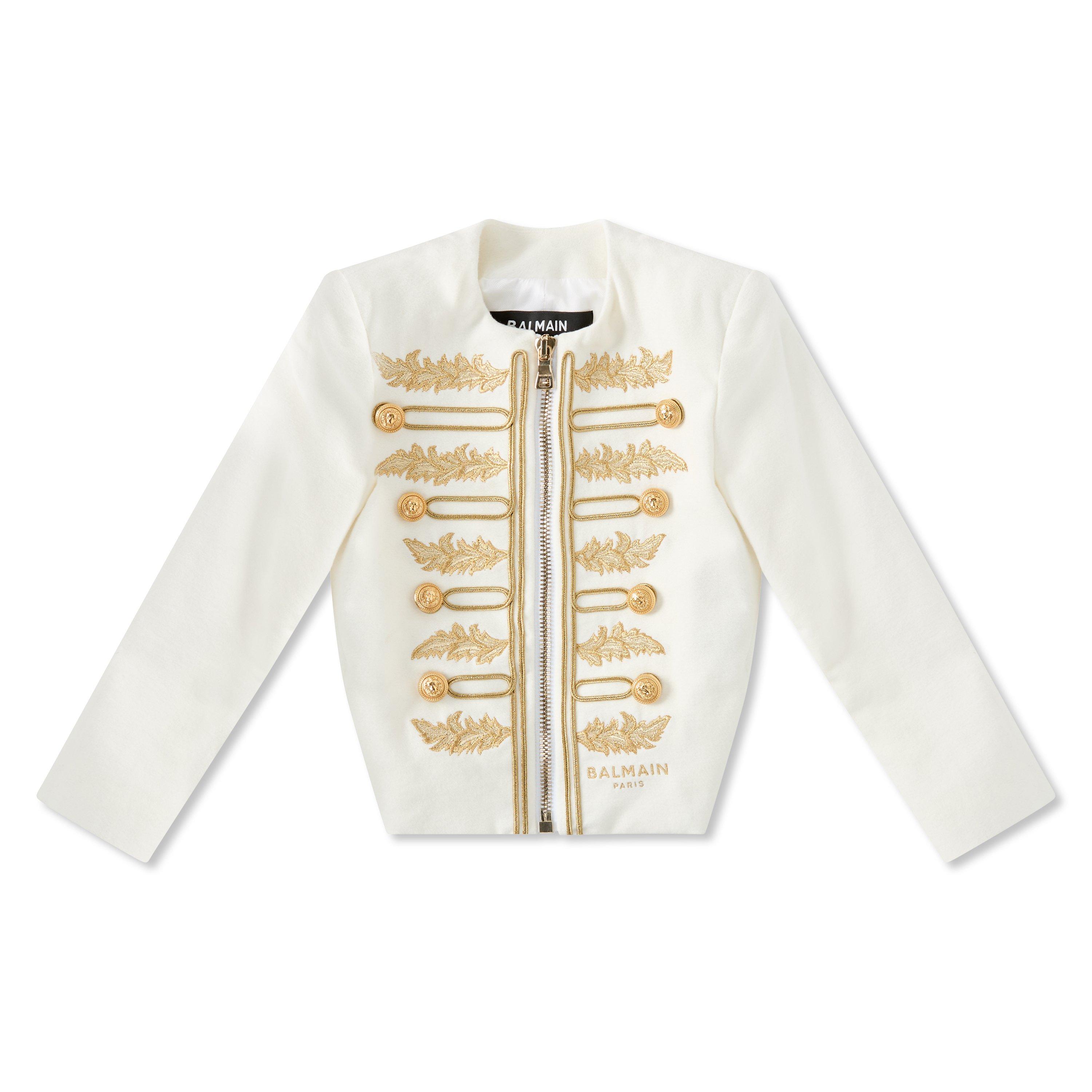 ivory/gold - Balmain - Unisex Kids Quilted Jacket - 1