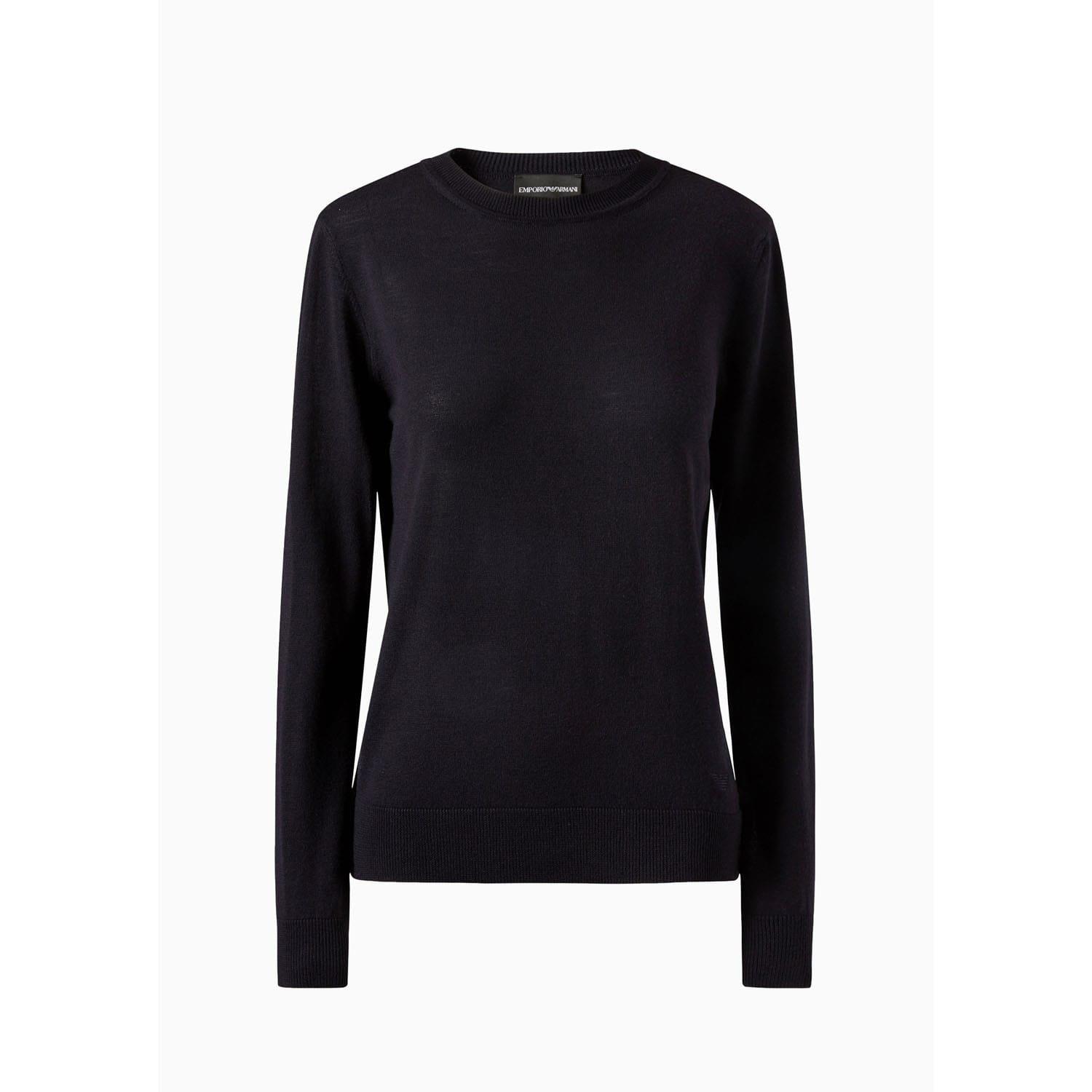 Emporio Armani Crew Neck Jumper in Pure Virgin Wool