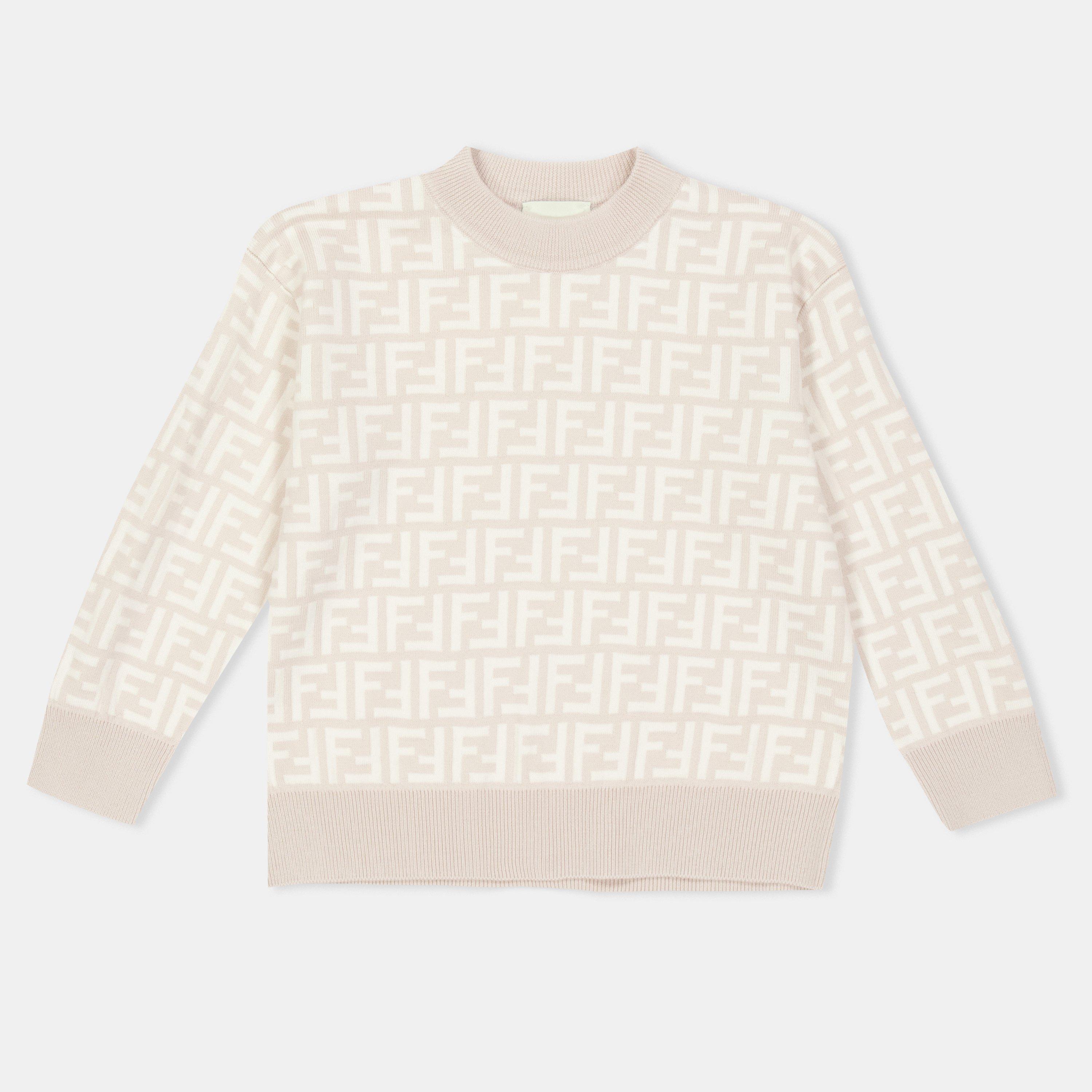 Grey GessoF1QF4 - Fendi - Unisex Kids' All Over Print Knitted Top - 1