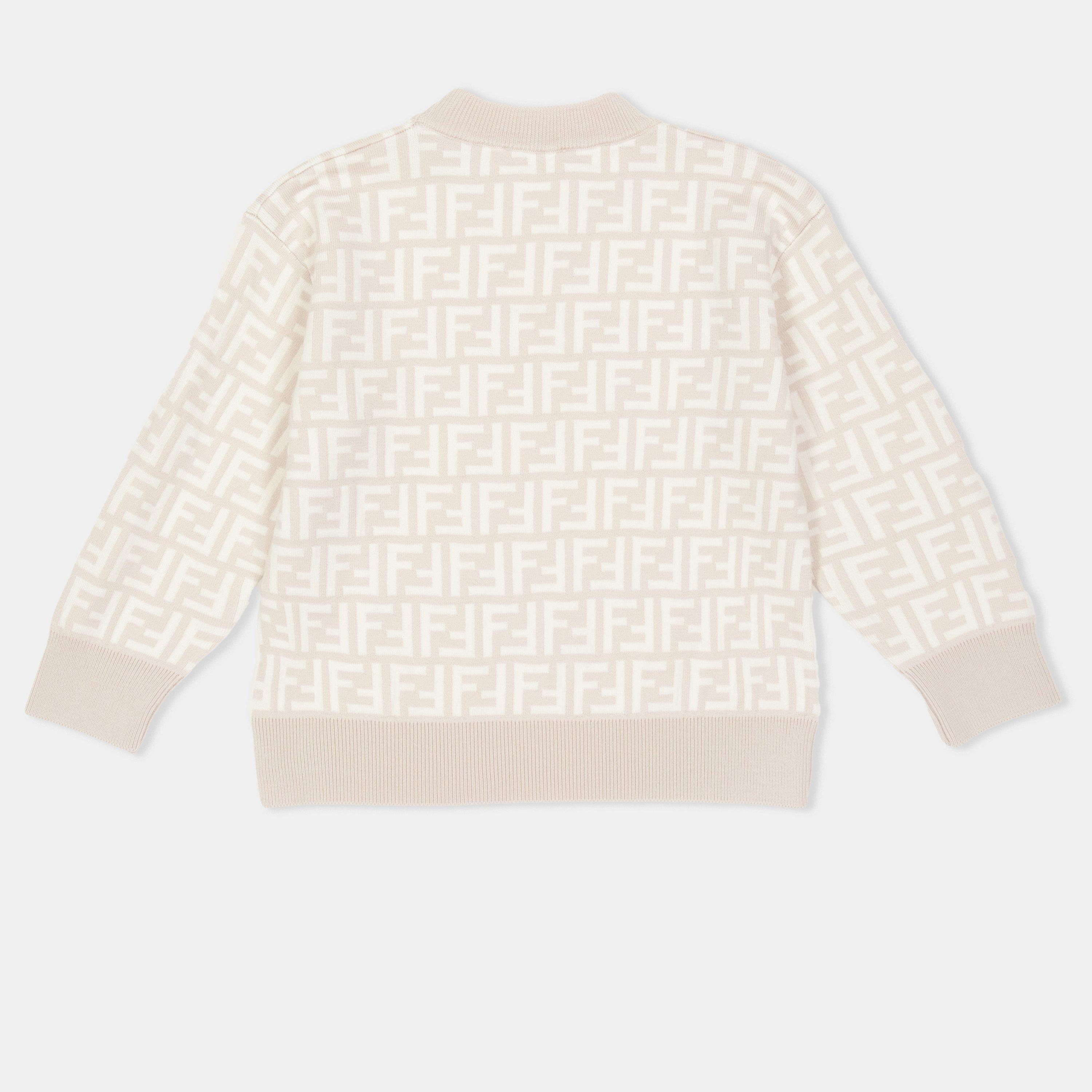 Grey GessoF1QF4 - Fendi - Unisex Kids' All Over Print Knitted Top - 2