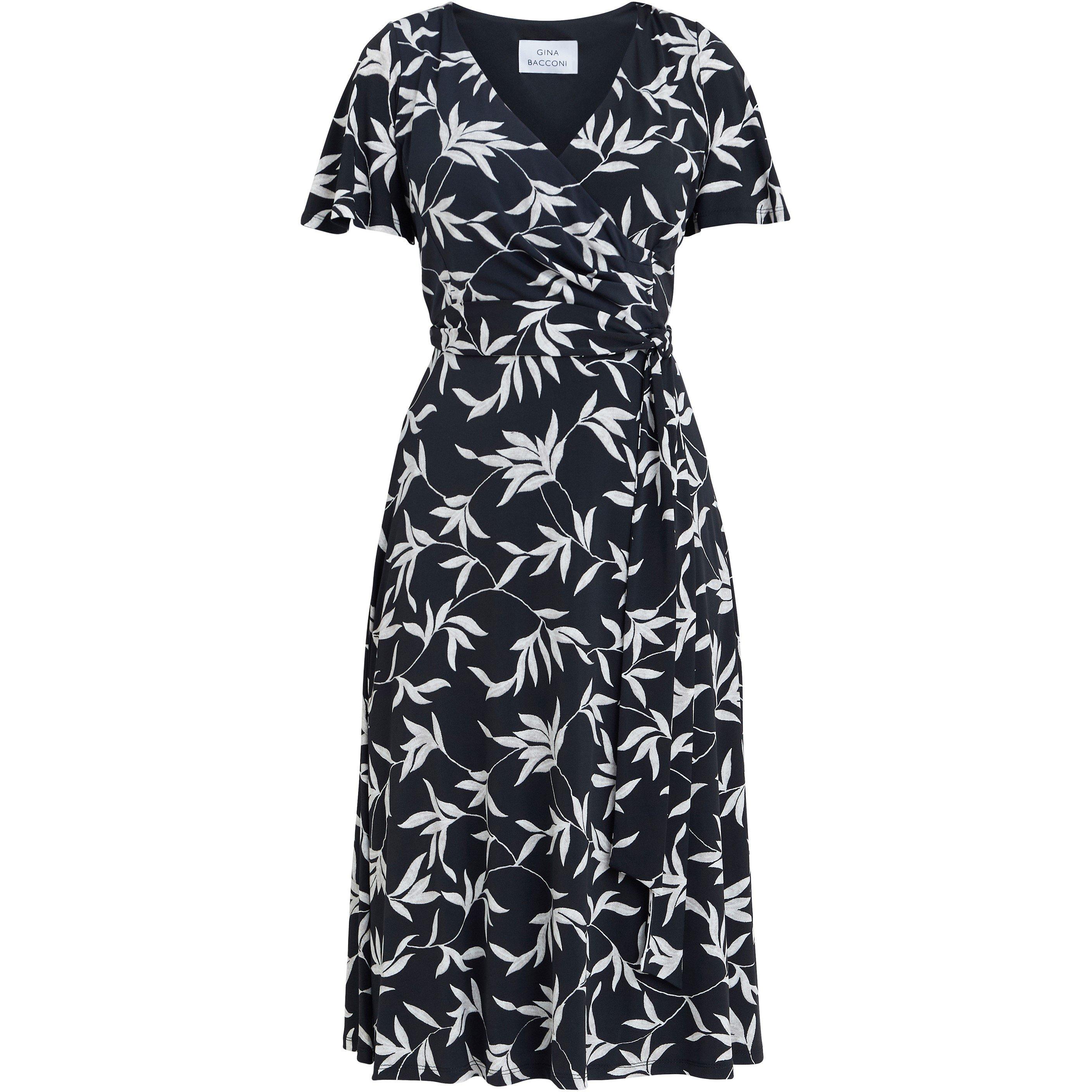 Black / Offwhit - Gina Bacconi - Women's Emma Wrap Dress - 4