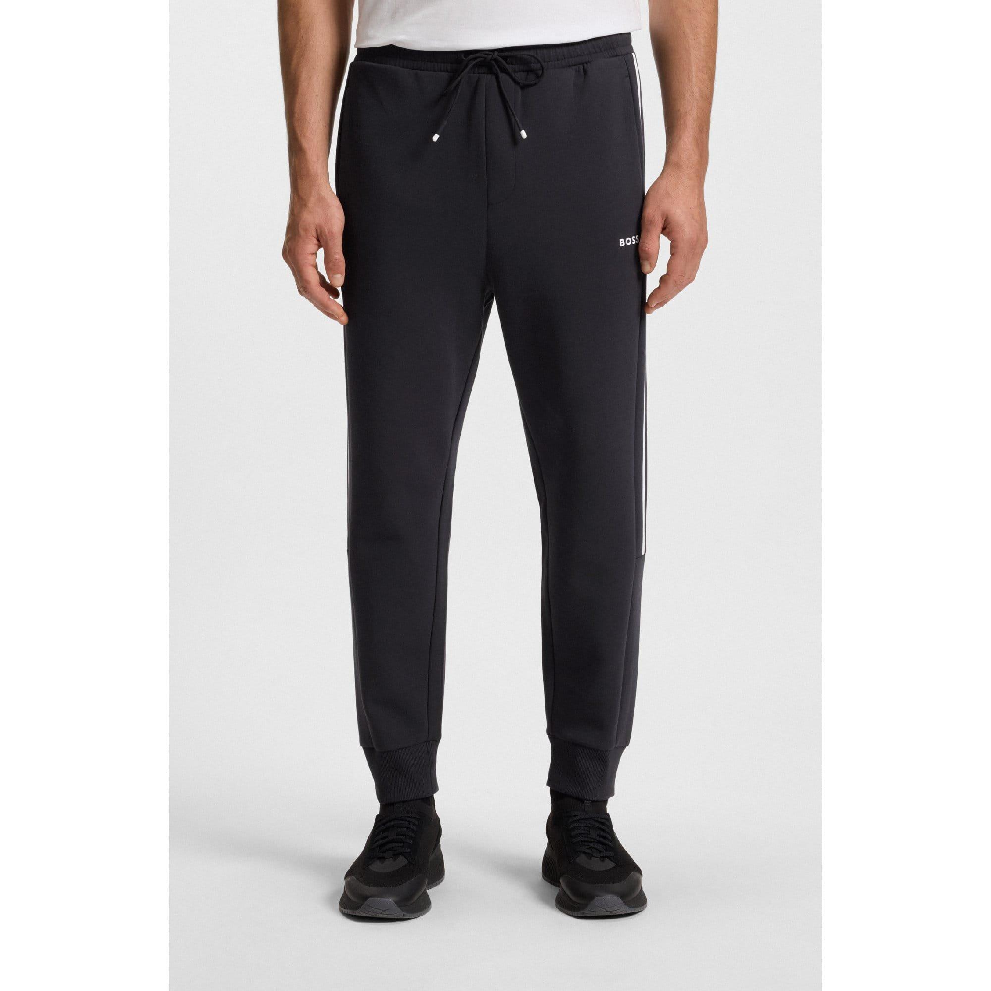 Dark Blue - Boss - Hadikonos Contrast Stripe Joggers - 2