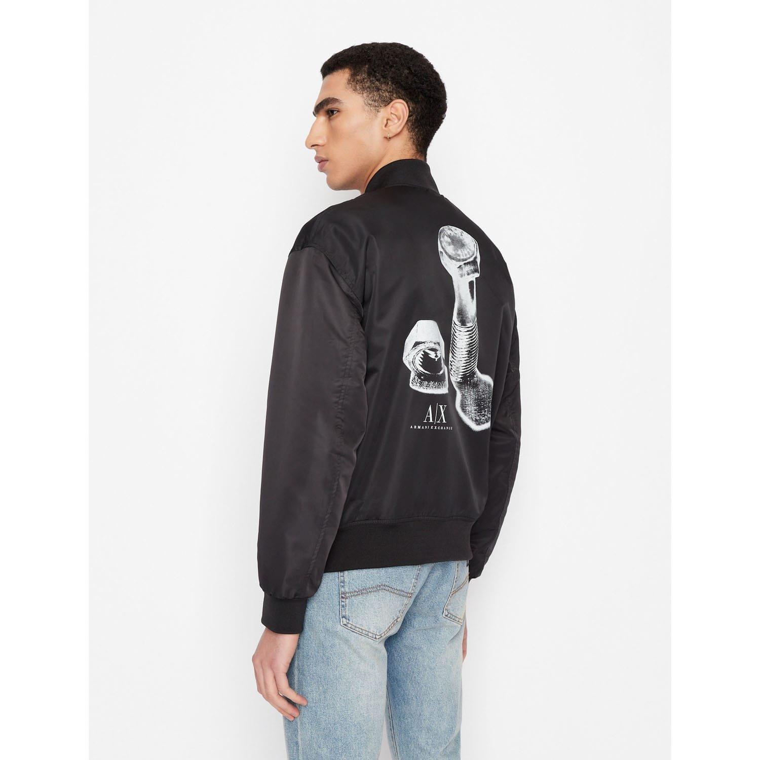 Black - Armani Exchange - Reversible Bomber Jacket - 2