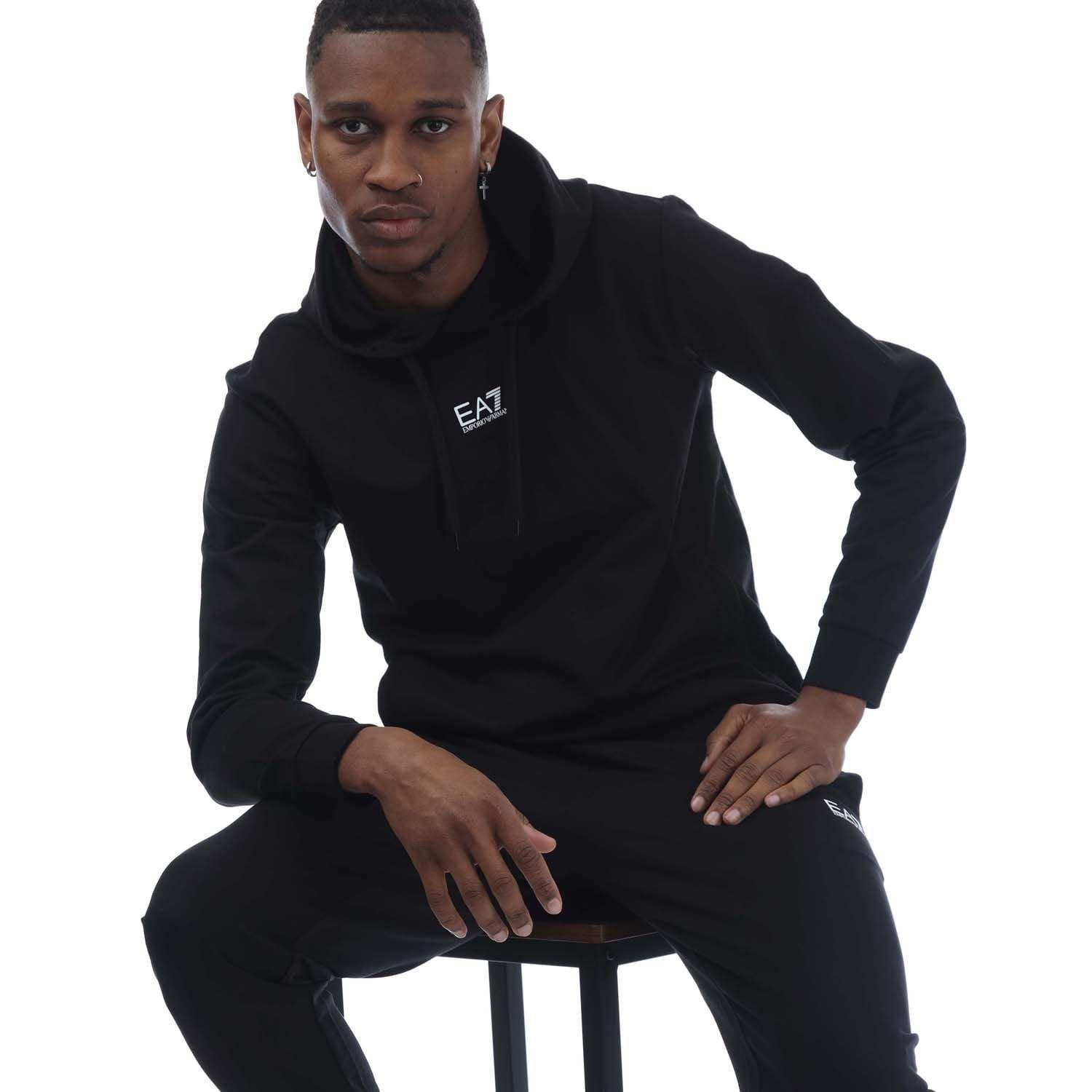 Black - EA7 - Core Identity Cotton Tracksuit - 4