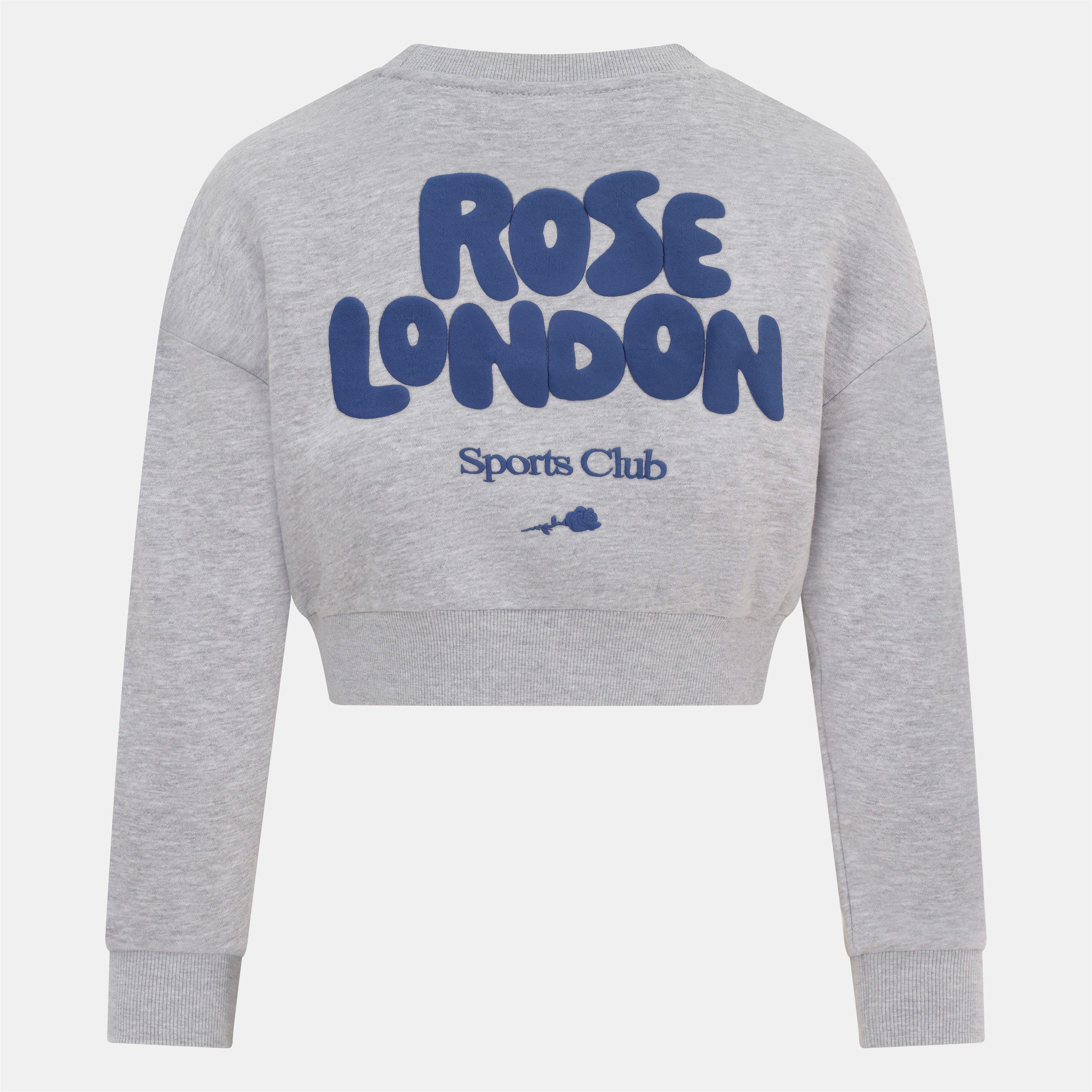 Grey Marl - Rose London - Sports Crop Sweatshirt Junior Girls - 2