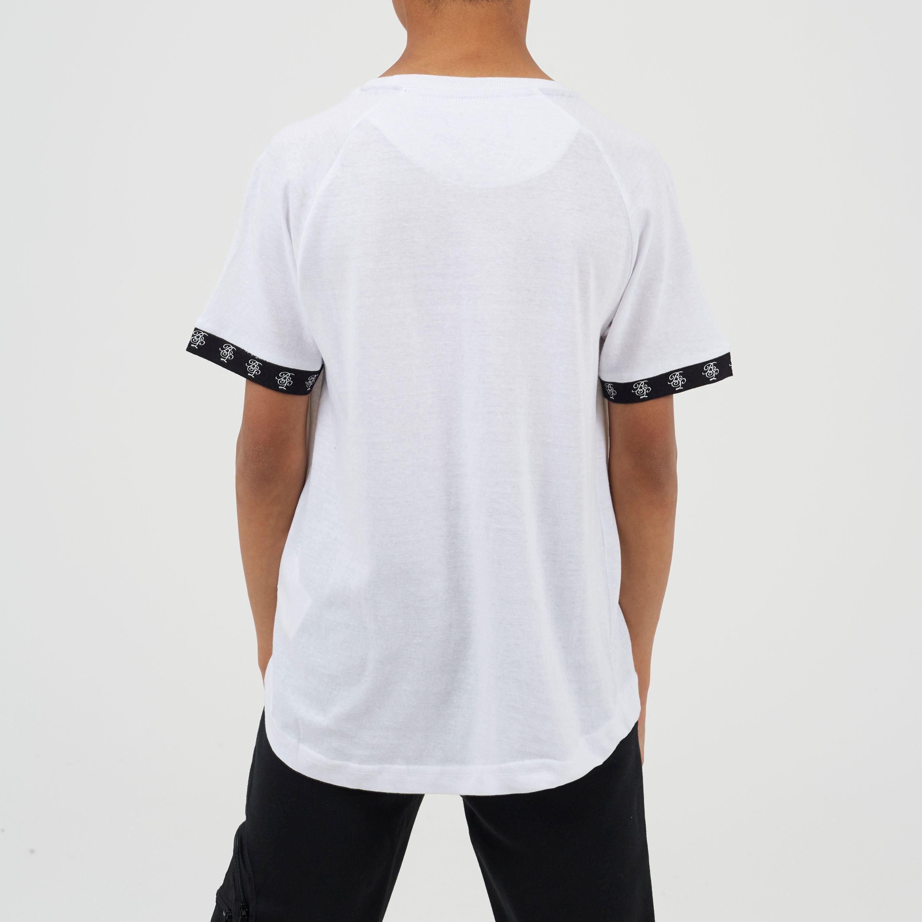 Weiß/Schwarz - Brave Soul - Boys Crew Neck T-Shirt with Chest Embroidery - 2