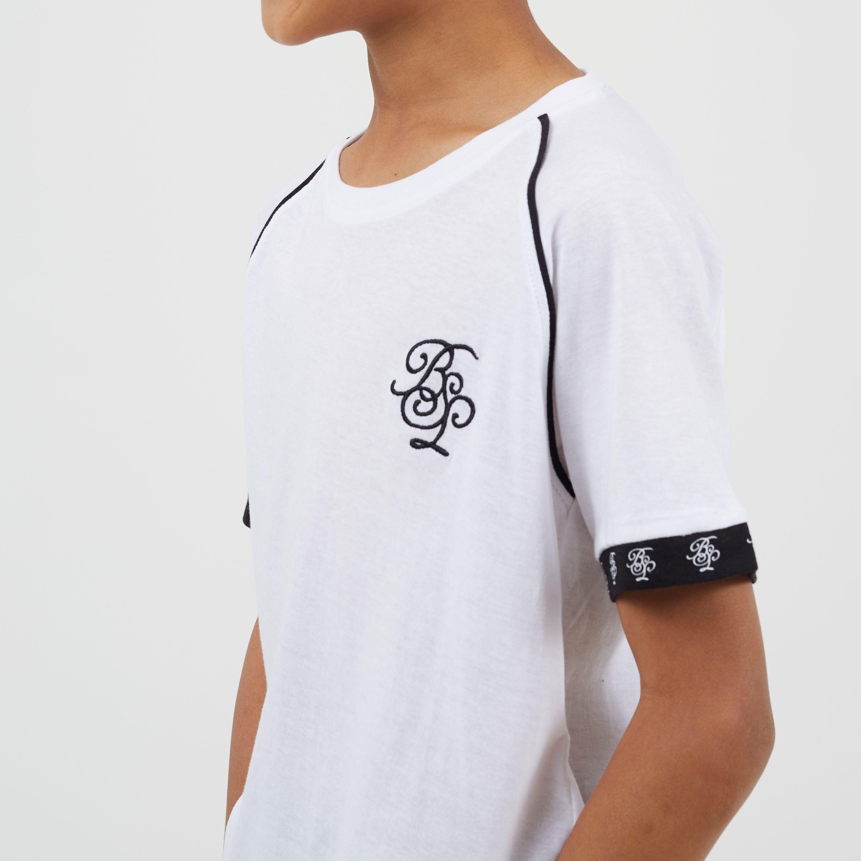 Weiß/Schwarz - Brave Soul - Boys Crew Neck T-Shirt with Chest Embroidery - 3